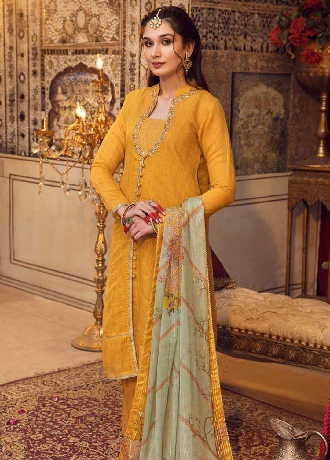 Gul Ahmed Embroidered Lawn Suits Unstitched 3 Piece GA23F FE-32107 - Festive Collection
