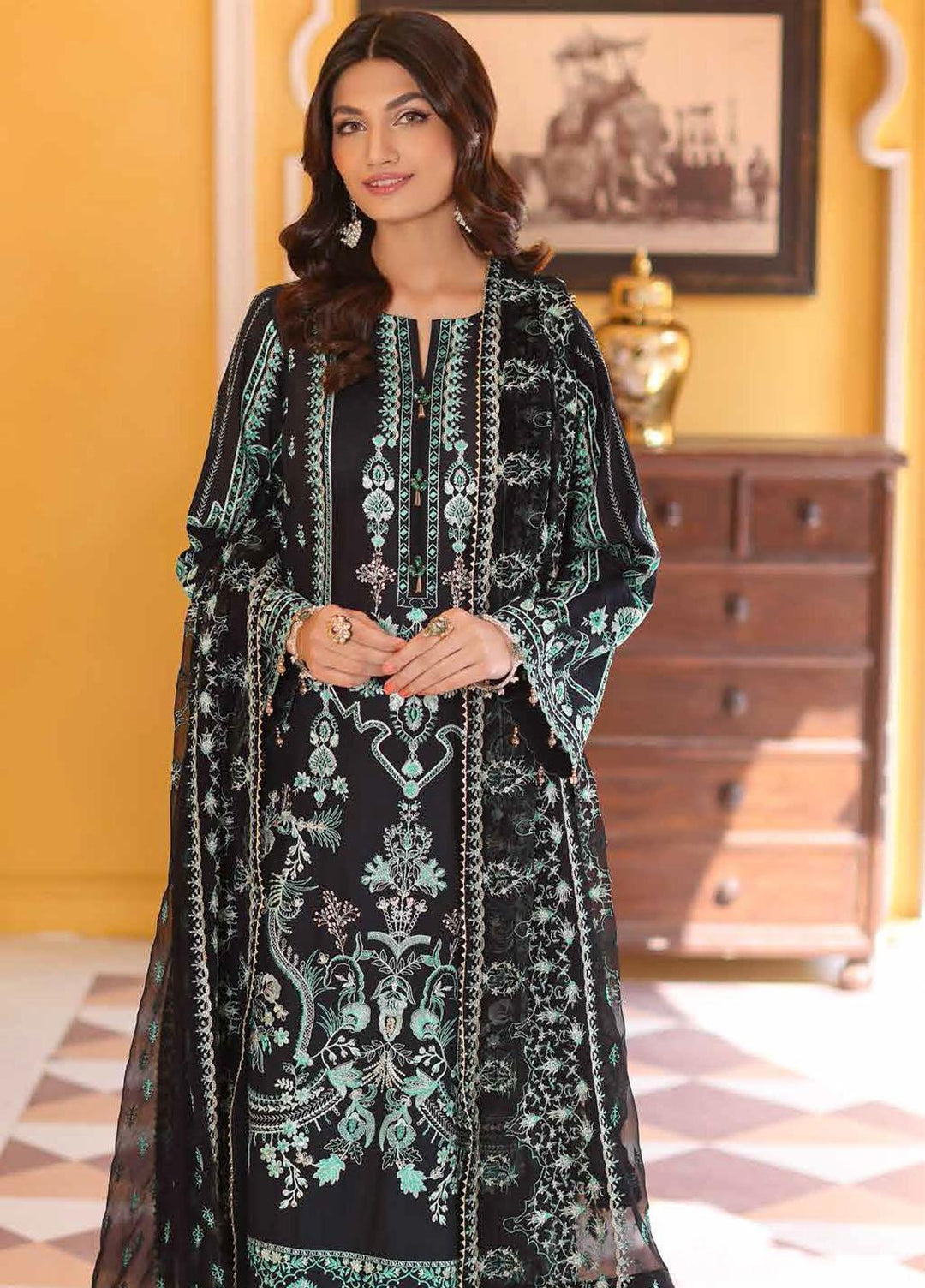 Gul Ahmed Embroidered Lawn Suits Unstitched 3 Piece GA23F PM-32002 - Festive Collection
