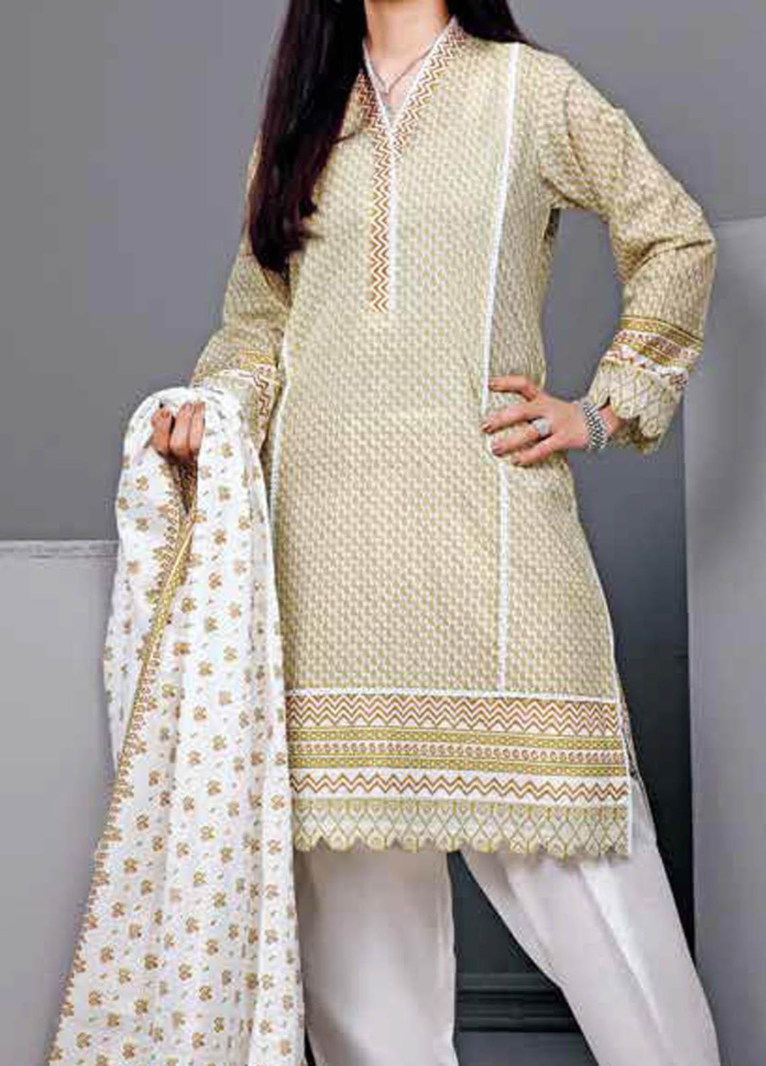 Gul Ahmed Printed Lawn Suits Unstitched 3 Piece GA21M CL-1096 A - Summer Collection