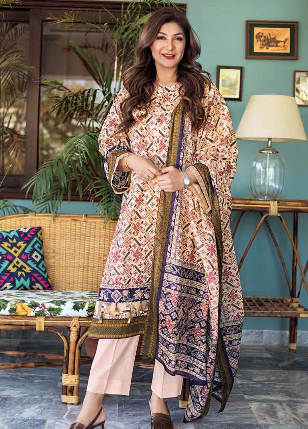 Gul Ahmed Printed Lawn Suits Unstitched 3 Piece GA21M CL-1101 B - Summer Collection