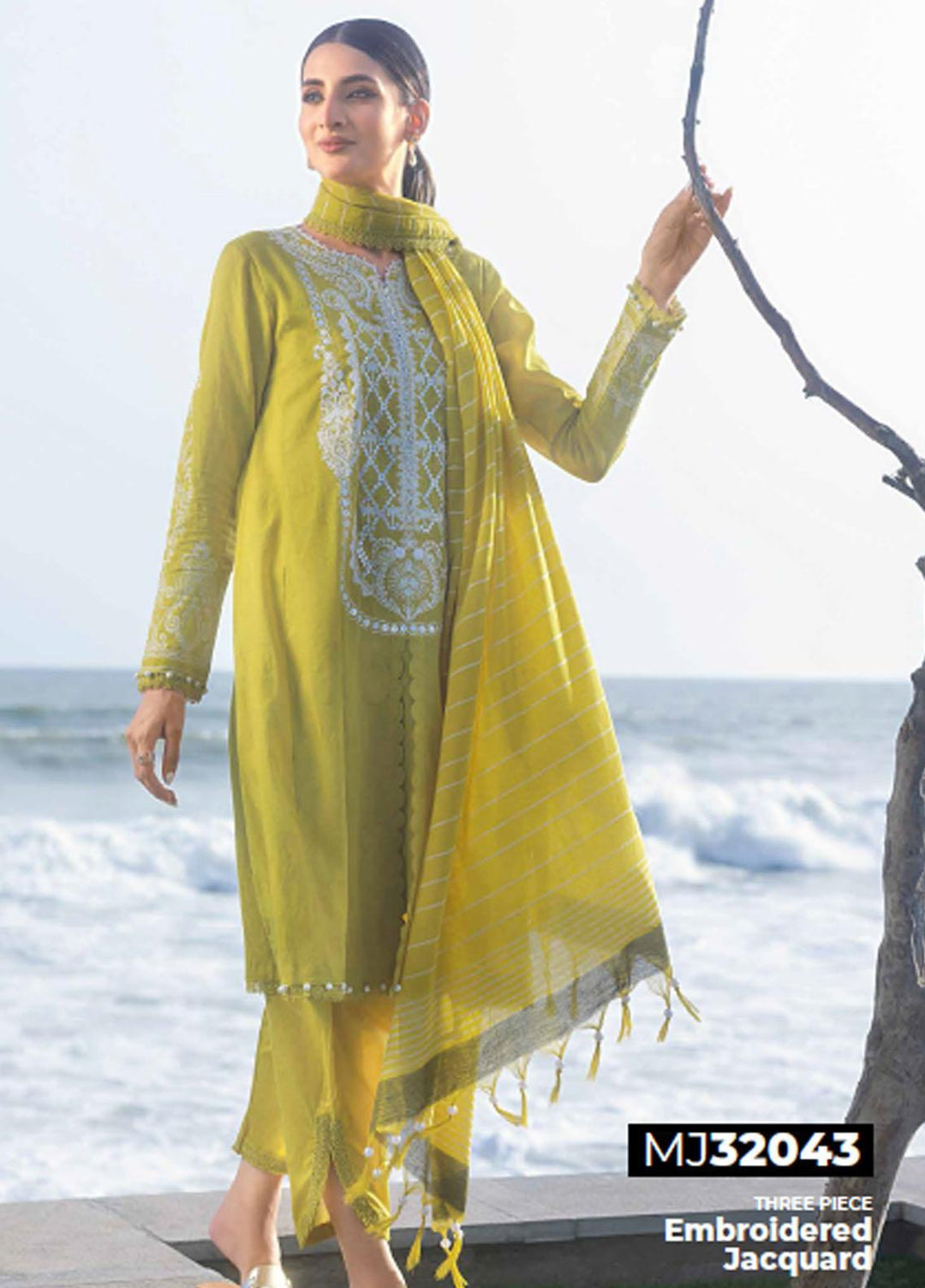Gul Ahmed Fancy Jacquard Suits Unstitched 3 Piece GA23PF MJ-32043 - Summer Collection
