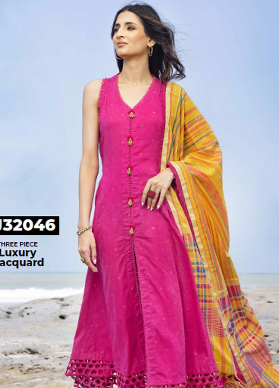 Gul Ahmed Fancy Jacquard Suits Unstitched 3 Piece GA23PF MJ-32046 - Summer Collection