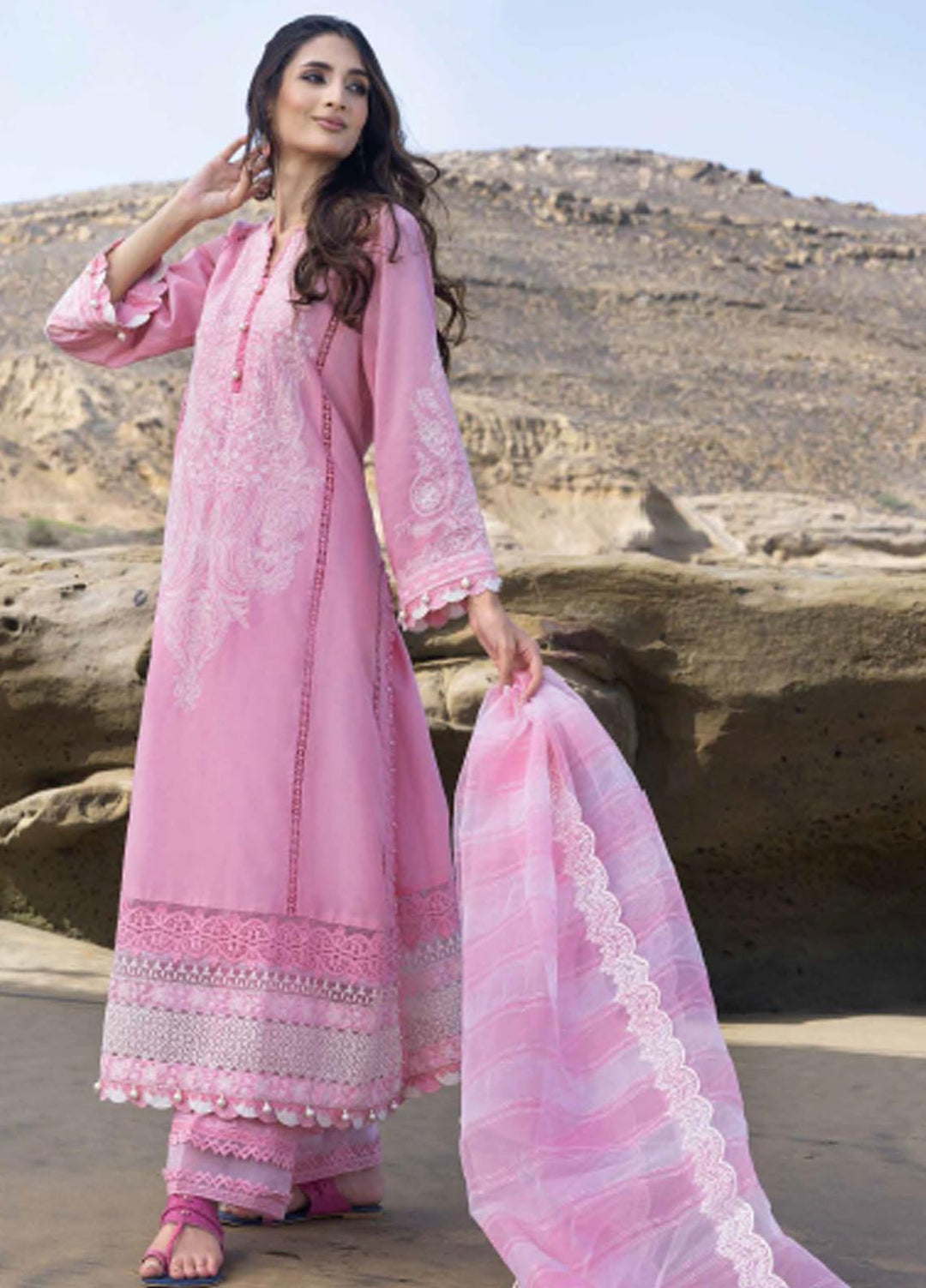 Gul Ahmed Fancy Cambric Suits Unstitched 3 Piece GA23PF MJ-32053 - Summer Collection
