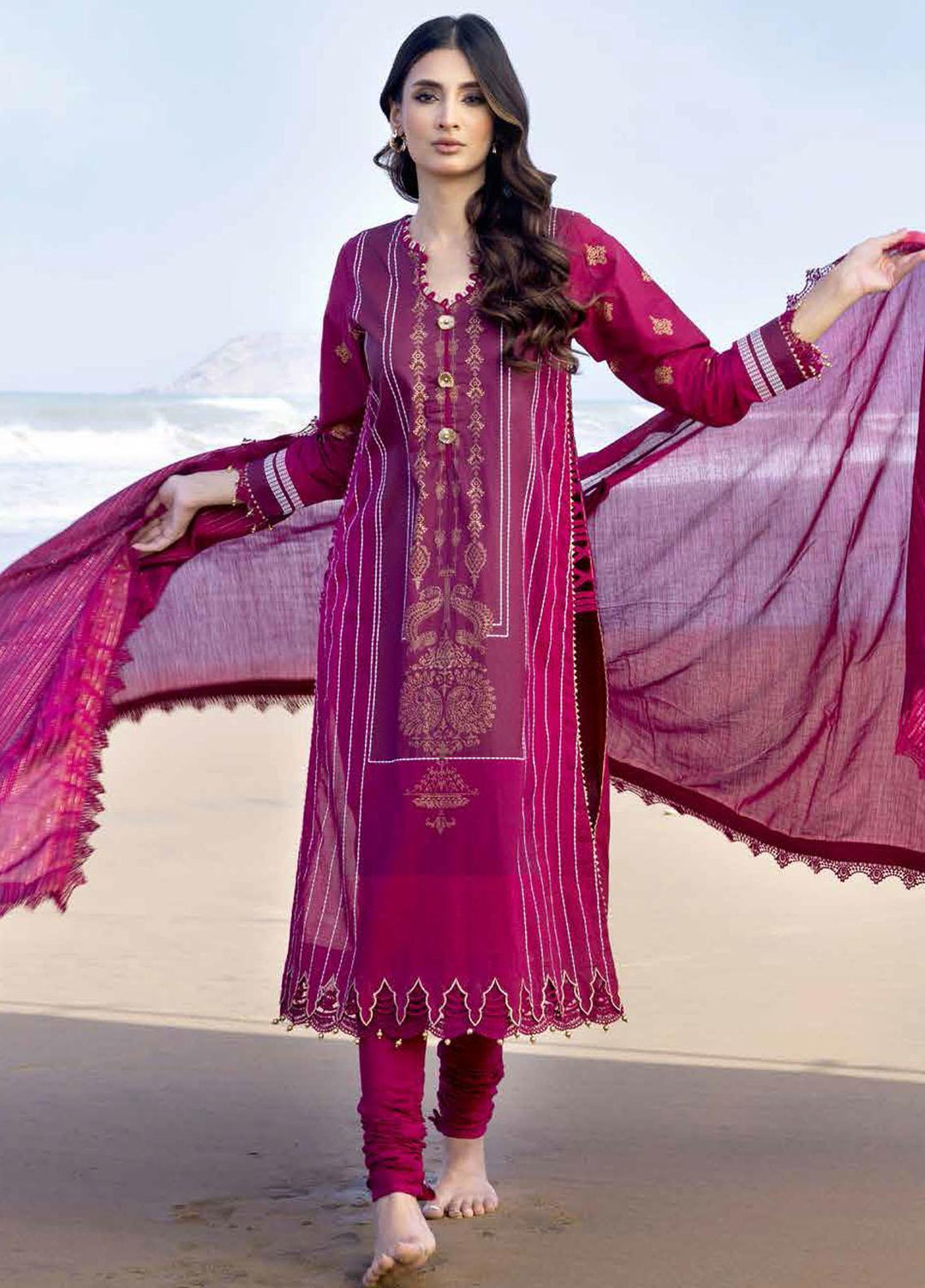 Gul Ahmed Fancy Cambric Suits Unstitched 3 Piece GA23PF MJ-32054 - Summer Collection