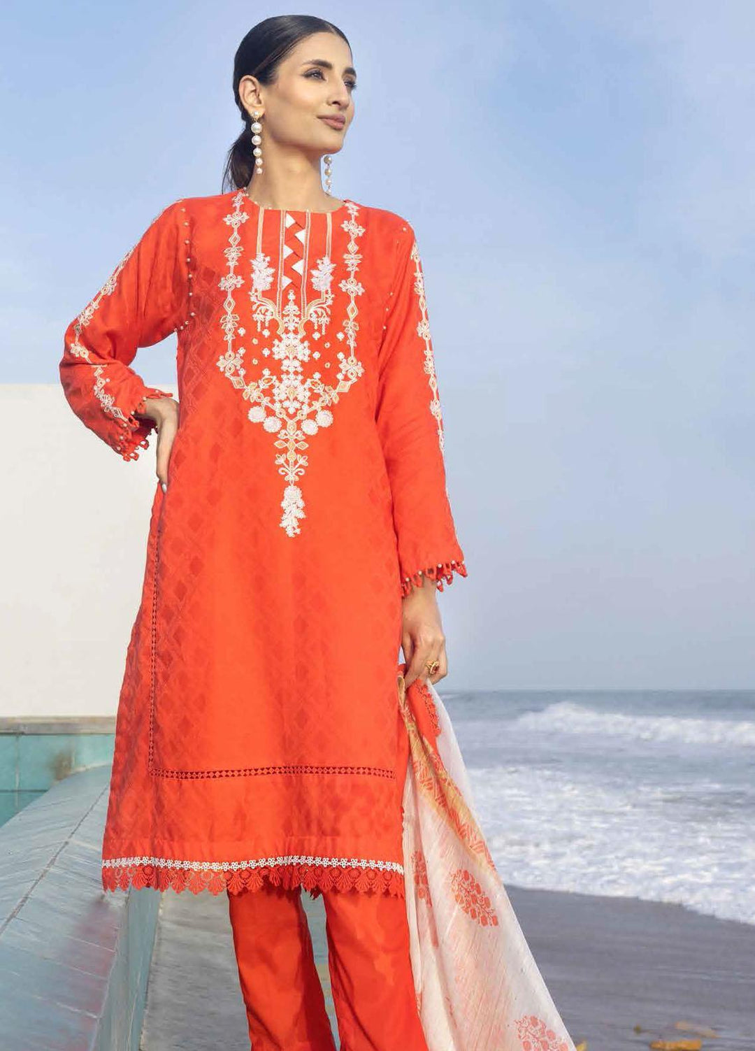Gul Ahmed Fancy Jacquard Suits Unstitched 3 Piece GA23PF MJ-32055 - Summer Collection