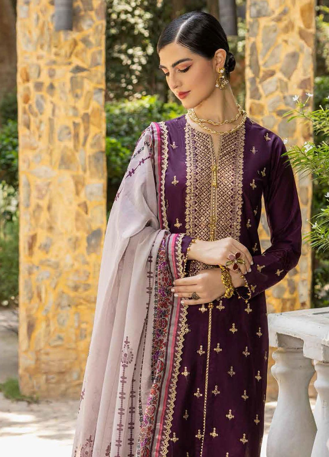 Gul Ahmed Fancy Cambric Suits Unstitched 3 Piece GA23PF SSM-32033 - Summer Collection