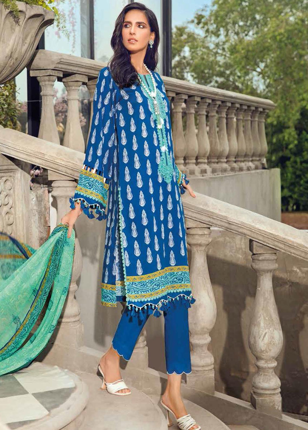 Gul Ahmed Embroidered Lawn Suits Unstitched 3 Piece GA22FS BM-12003 - Summer Collection