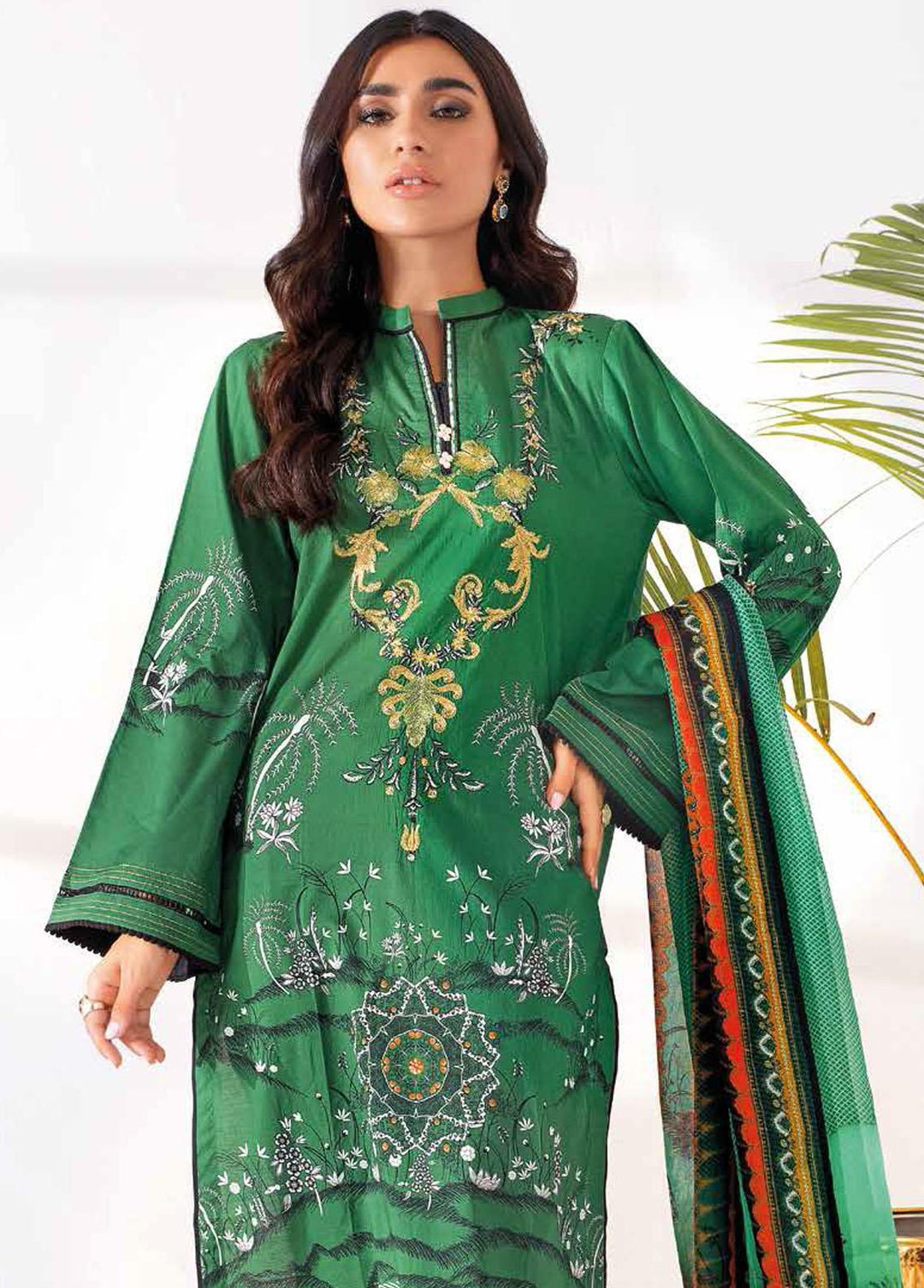 Gul Ahmed Embroidered Lawn Suits Unstitched 3 Piece GA22FS BM-168 - Summer Collection
