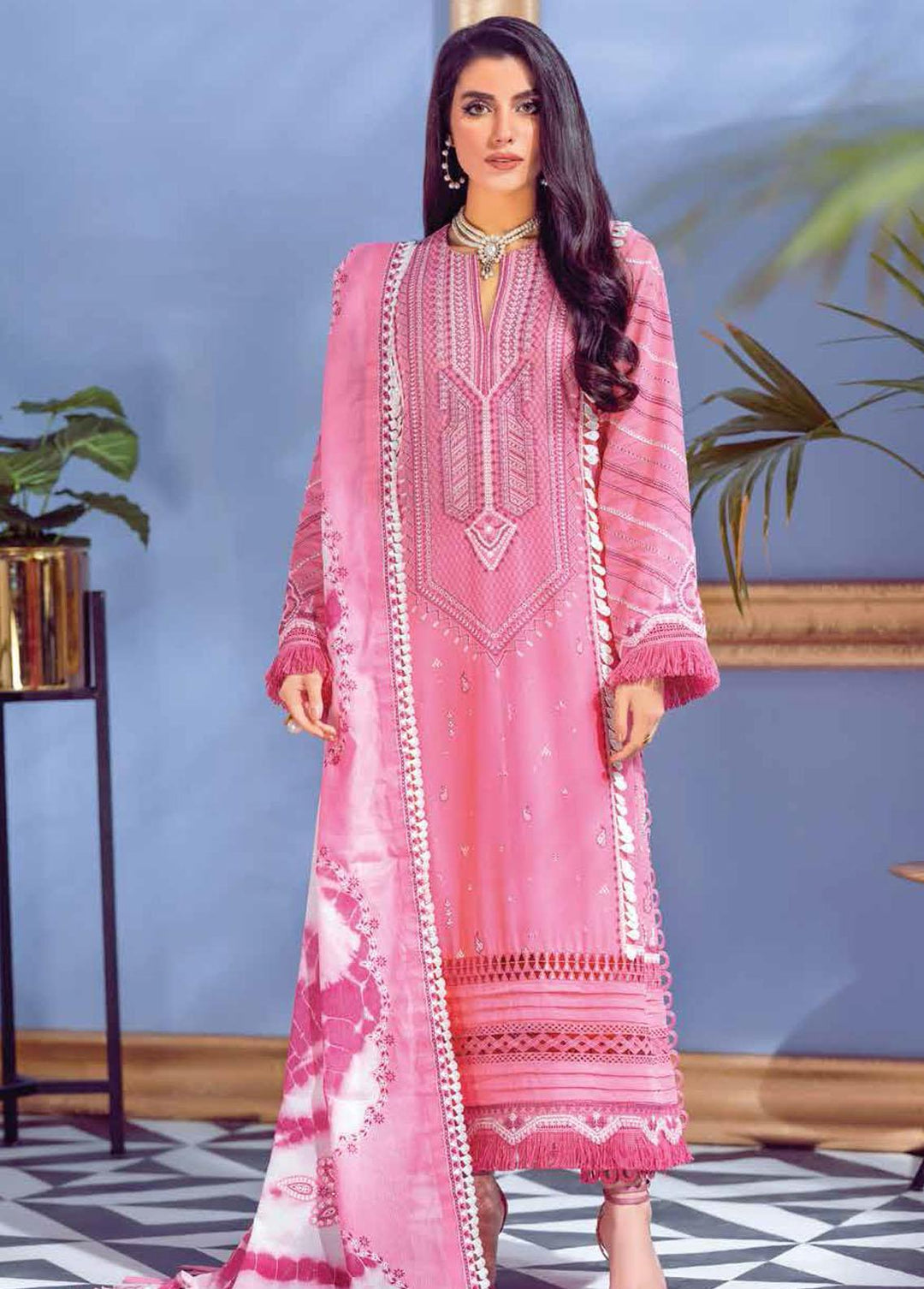 Gul Ahmed Embroidered Lawn Suits Unstitched 3 Piece GA22FS LSV-22002 - Summer Collection