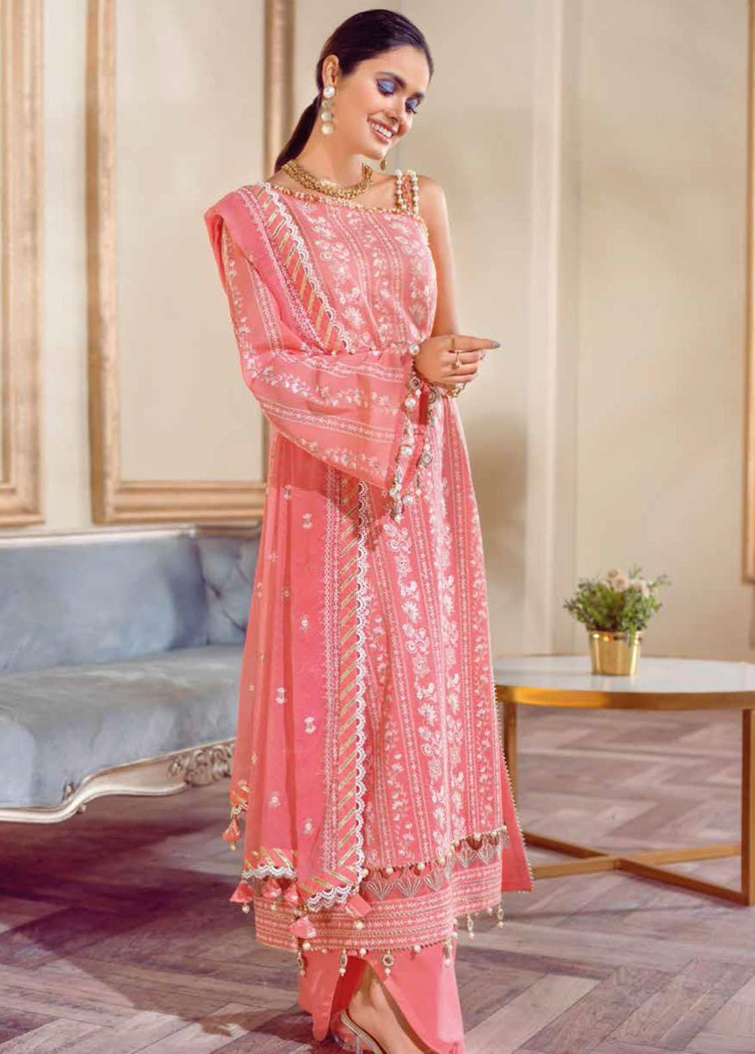 Gul Ahmed Embroidered Lawn Suits Unstitched 3 Piece GA22FS LSV-22003 - Summer Collection