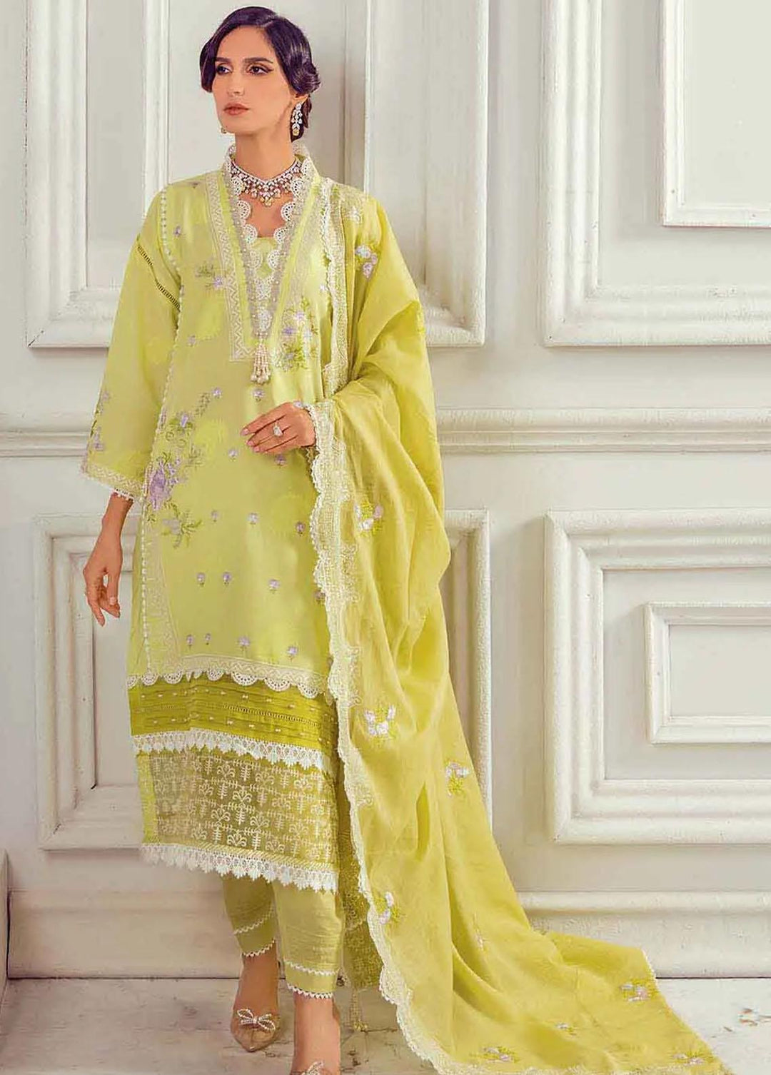 Gul Ahmed Embroidered Lawn Suits Unstitched 3 Piece GA22FS LSV-22017 - Summer Collection