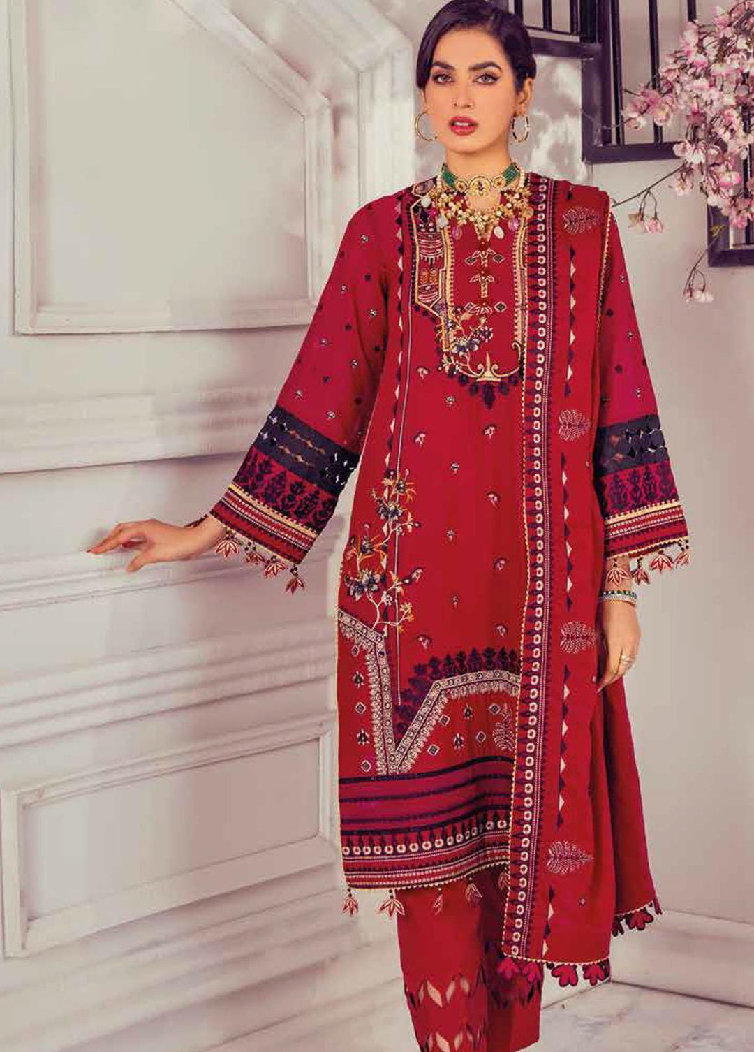 Gul Ahmed Embroidered Lawn Suits Unstitched 3 Piece GA22FS LSV-22029 - Summer Collection