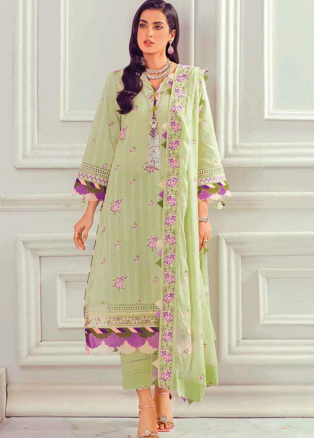 Gul Ahmed Embroidered Lawn Suits Unstitched 3 Piece GA22FS LSV-22031 - Summer Collection