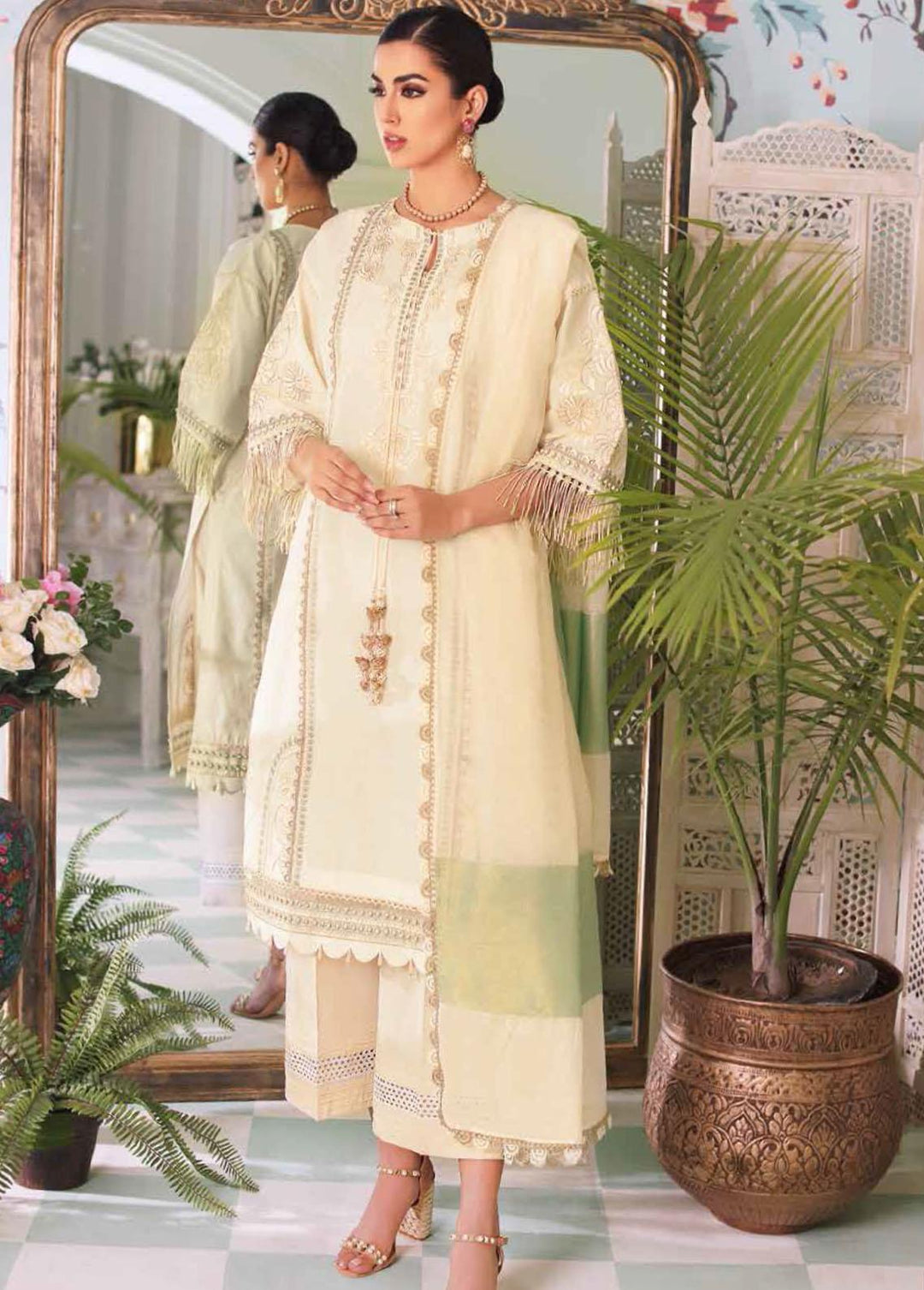 Gul Ahmed Embroidered Lawn Suits Unstitched 3 Piece GA22FS MJ-22023 - Summer Collection