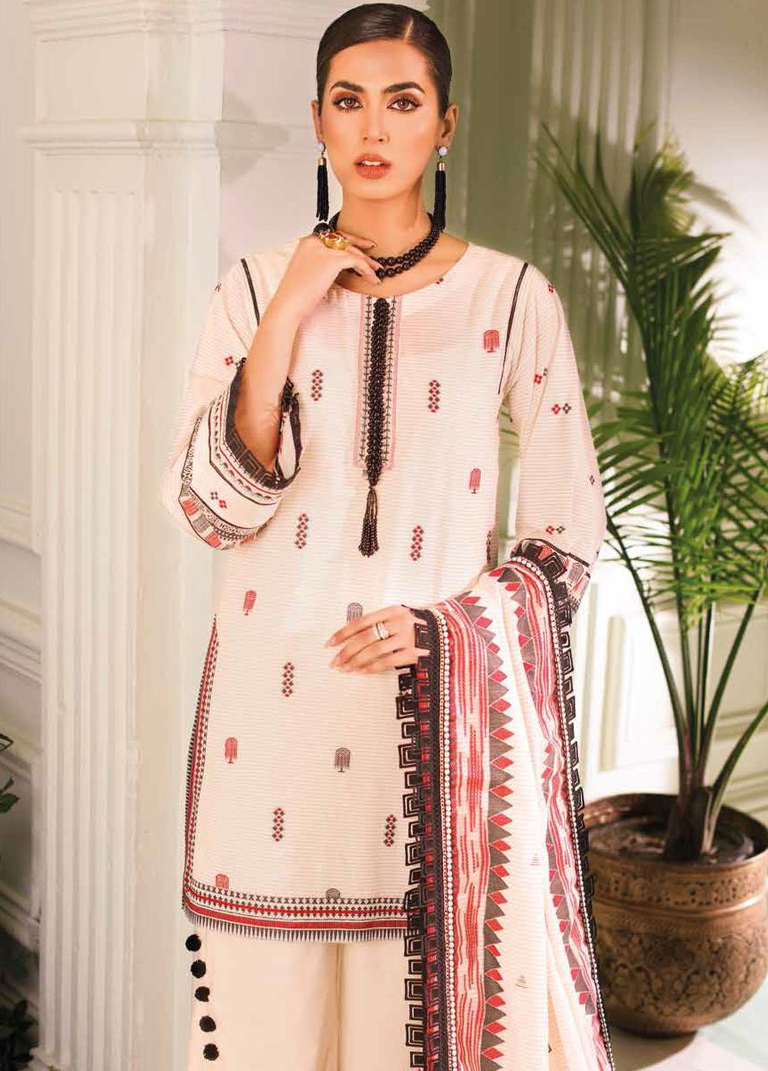 Gul Ahmed Embroidered Lawn Suits Unstitched 3 Piece GA22FS MJ-22046 - Summer Collection