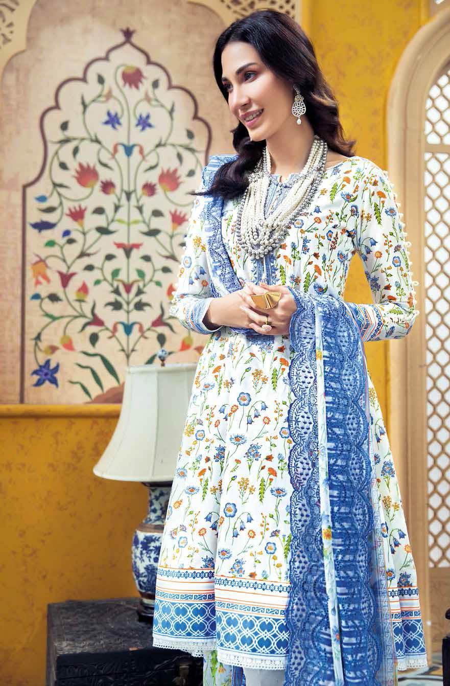Gul Ahmed Embroidered Lawn Suits Unstitched 3 Piece GA21S PM 419 - Summer Collection main image 1