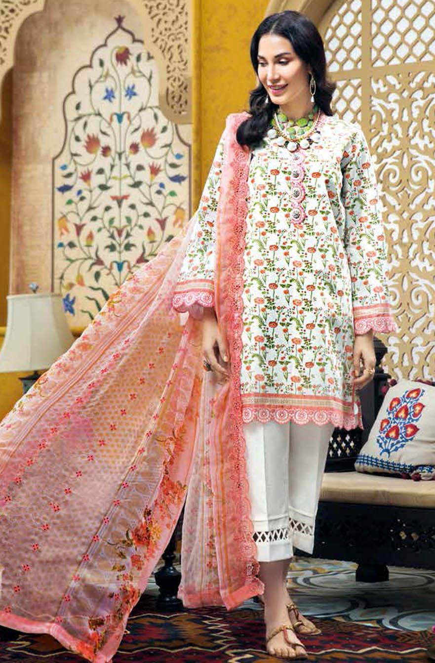 Gul Ahmed Embroidered Lawn Suits Unstitched 3 Piece GA21S BCT 27 - Summer Collection
