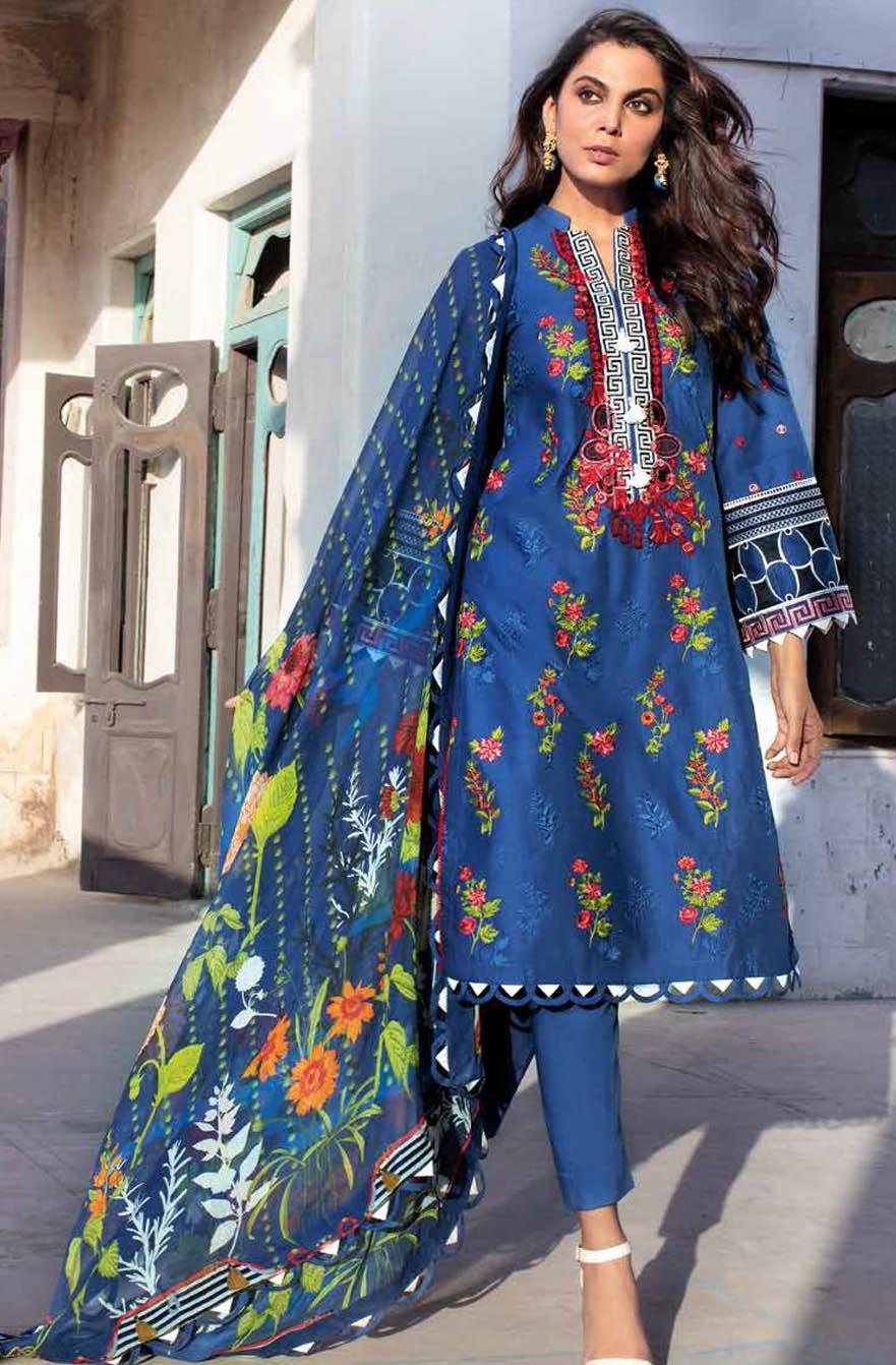 Gul Ahmed Embroidered Lawn Suits Unstitched 3 Piece GA21S BM 190 - Summer Collection