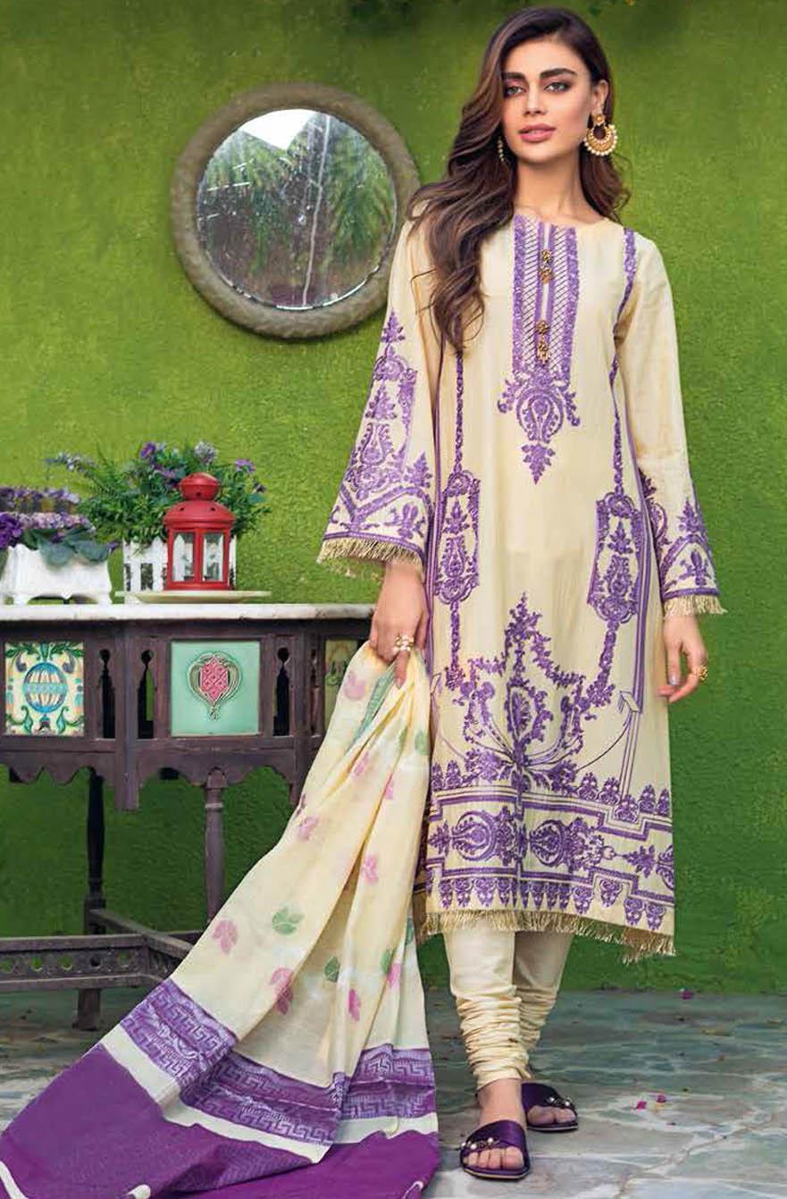 Gul Ahmed Embroidered Lawn Suits Unstitched 3 Piece GA21S MJ 79 - Summer Collection