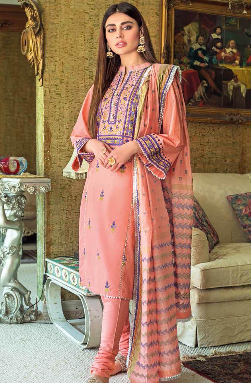 Gul Ahmed Embroidered Lawn Suits Unstitched 3 Piece GA21S MJ 82 - Summer Collection