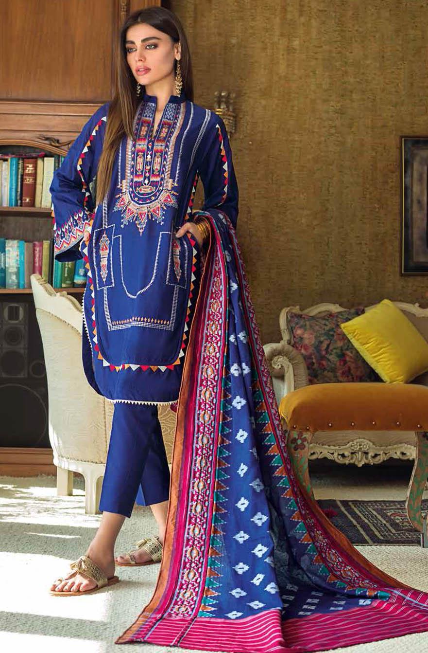 Gul Ahmed Embroidered Lawn Suits Unstitched 3 Piece GA21S MJ 86 - Summer Collection