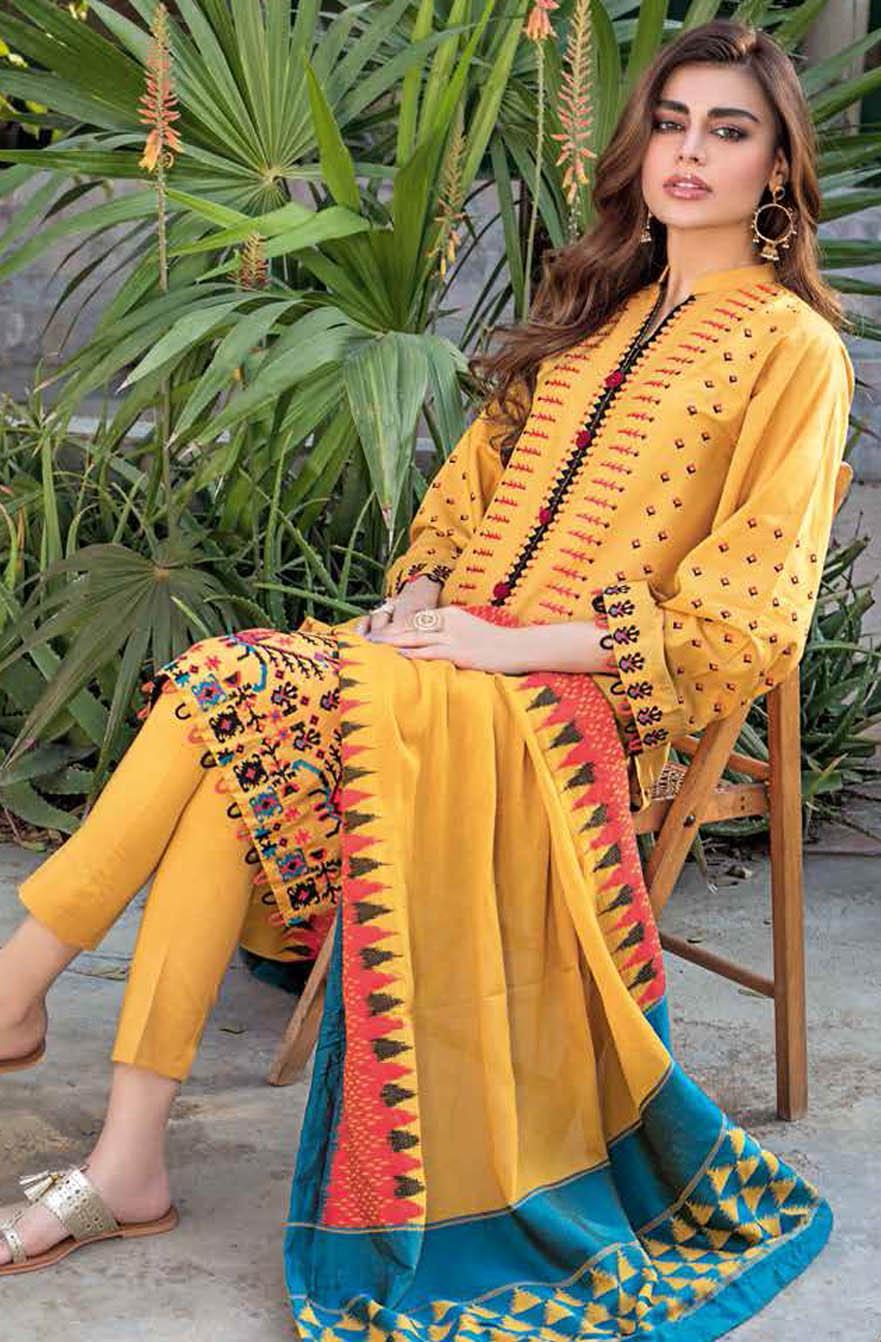 Gul Ahmed Embroidered Lawn Suits Unstitched 3 Piece GA21S MJ 87 - Summer Collection