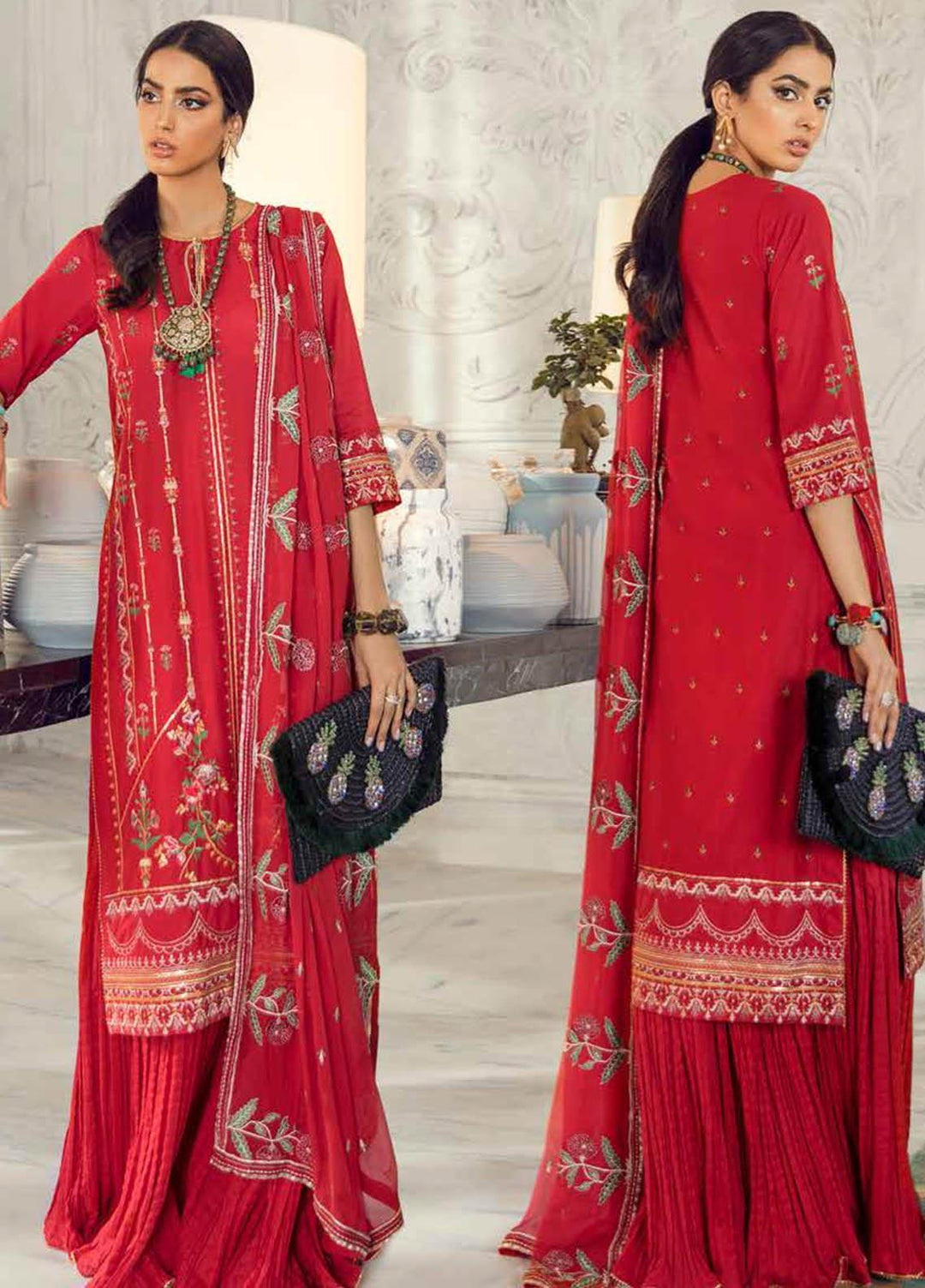Gul Ahmed Embroidered Lawn Suits Unstitched 3 Piece GA21S PM 392 - Summer Collection