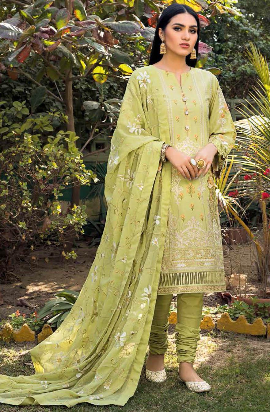 Gul Ahmed Embroidered Lawn Suits Unstitched 3 Piece GA21S PM 417 - Summer Collection