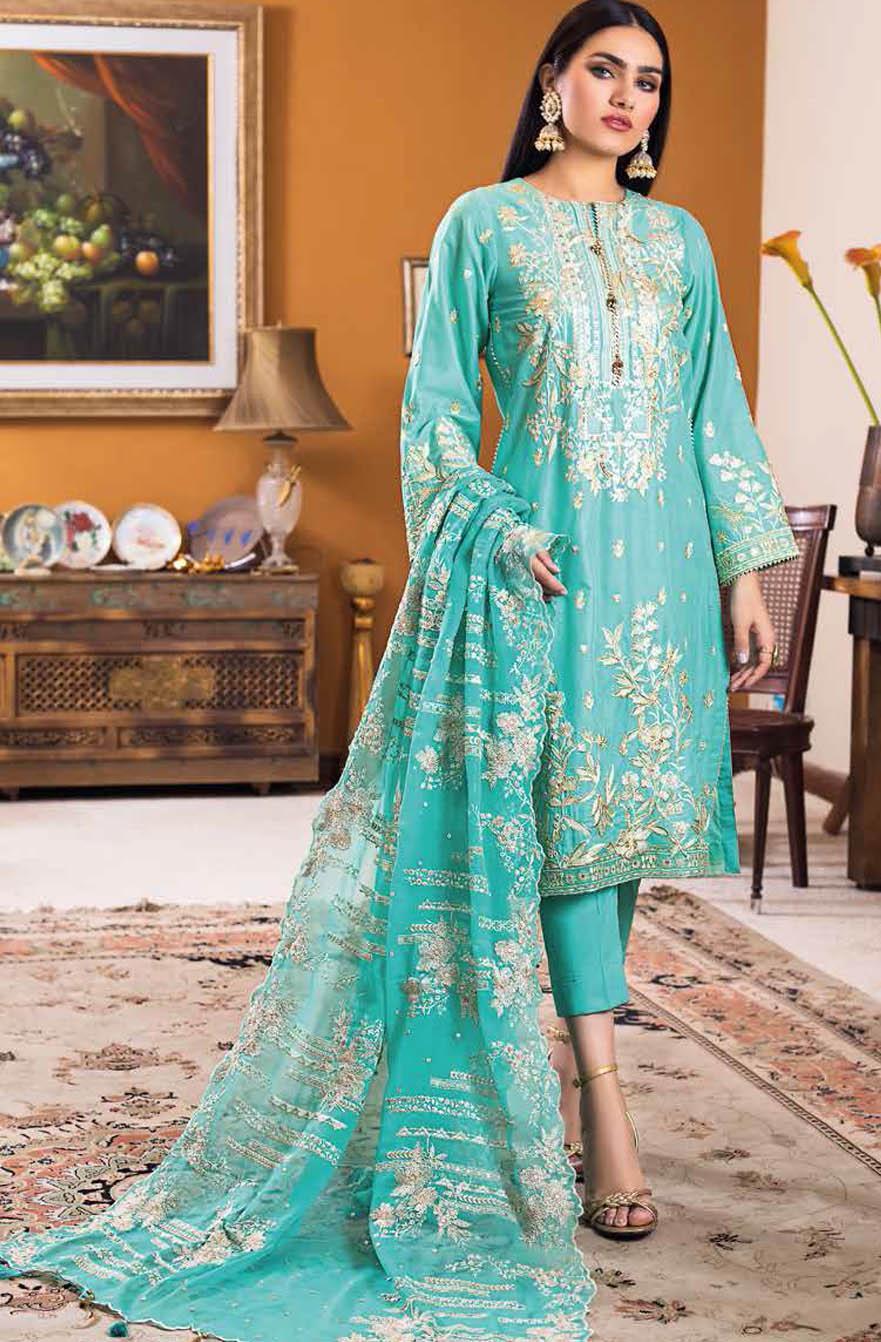 Gul Ahmed Embroidered Lawn Suits Unstitched 3 Piece GA21S PM 425 - Summer Collection