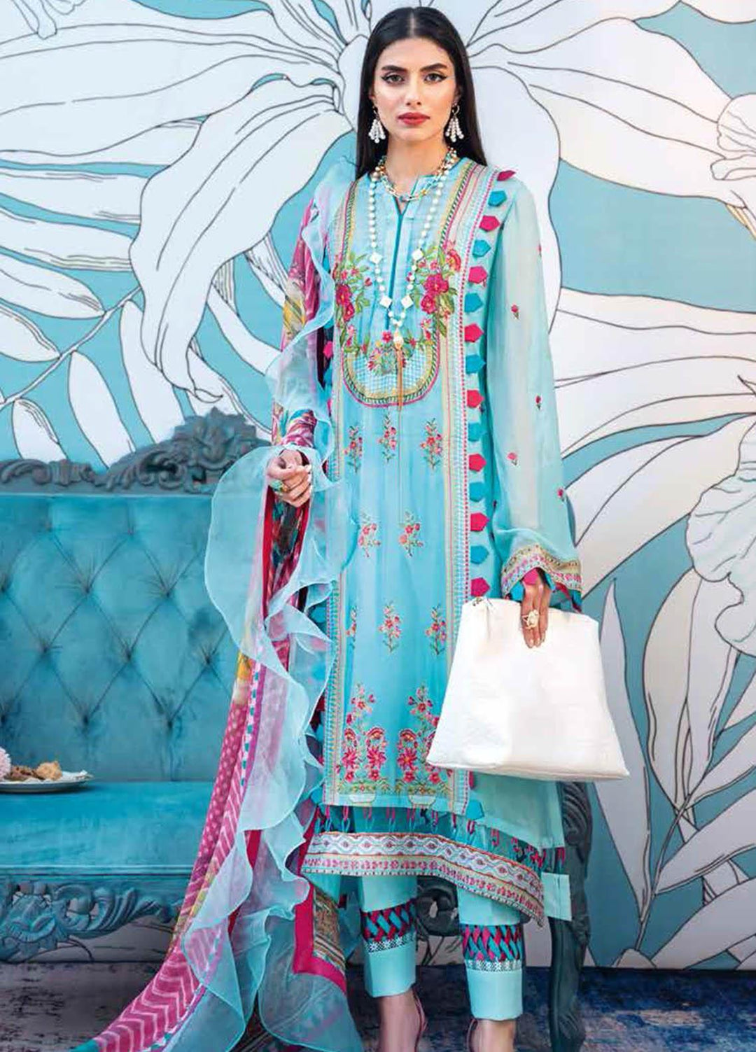 Gul Ahmed Embroidered Chiffon Suits Unstitched 3 Piece GA21S SP 18 - Summer Collection