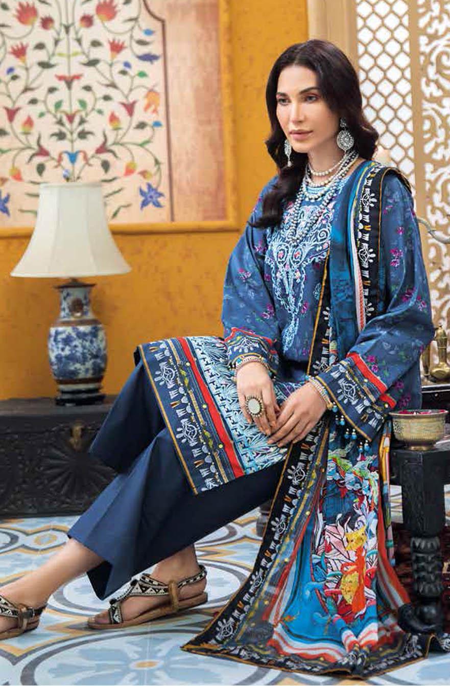 Gul Ahmed Embroidered Lawn Suits Unstitched 3 Piece GA21S SSM 43 - Summer Collection