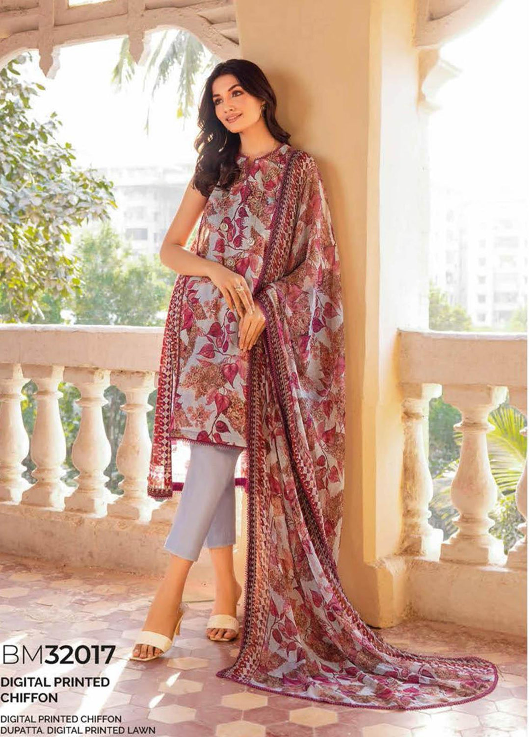 Gul Ahmed Embroidered Lawn Suits Unstitched 3 Piece GA23PS BM-32017 - Summer Collection