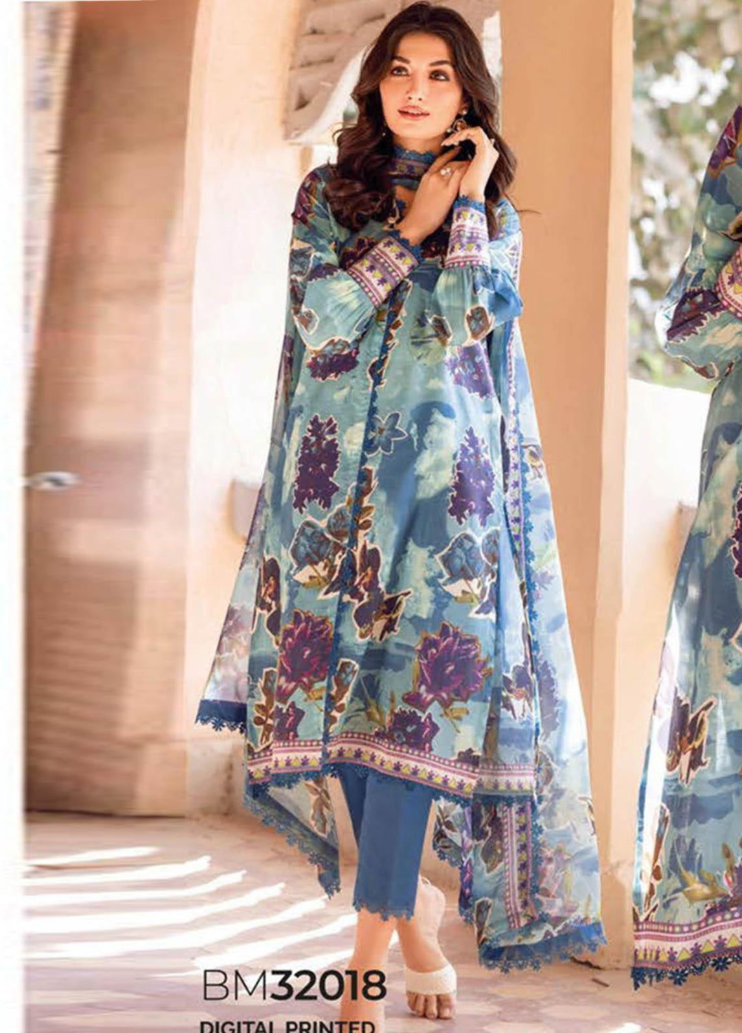Gul Ahmed Embroidered Lawn Suits Unstitched 3 Piece GA23PS BM-32018 - Summer Collection