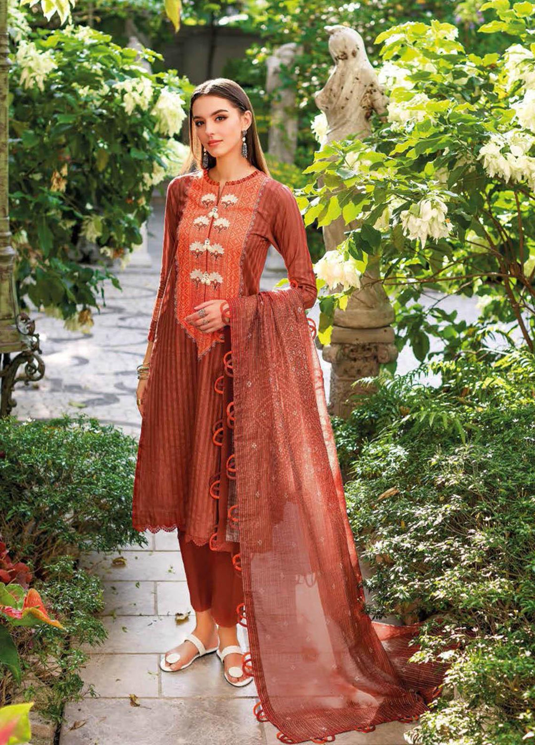 Gul Ahmed Embroidered Lawn Suits Unstitched 3 Piece GA23PS DB-22034 - Summer Collection