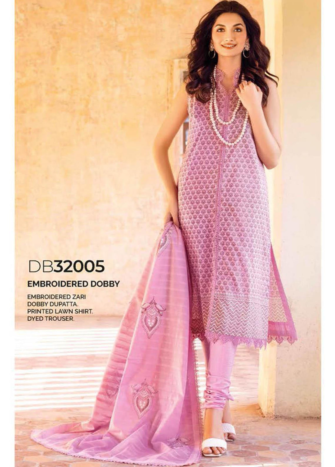 Gul Ahmed Embroidered Lawn Suits Unstitched 3 Piece GA23PS DB-32005 - Summer Collection