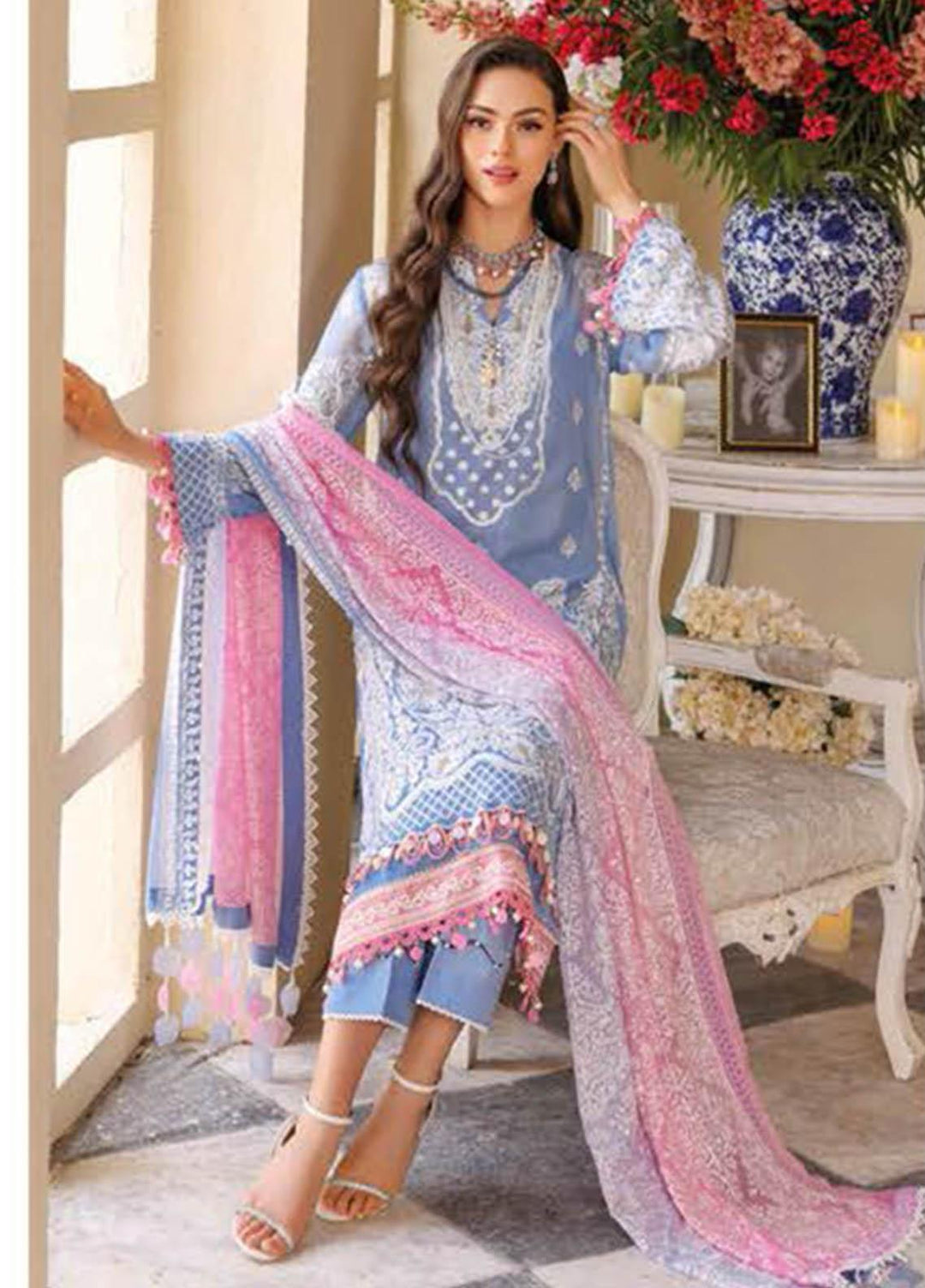 Gul Ahmed Embroidered Lawn Suits Unstitched 3 Piece GA23PS LE-32005 - Summer Collection