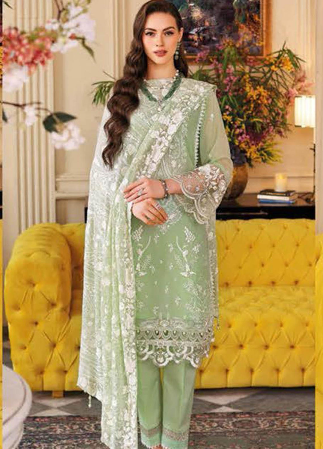 Gul Ahmed Embroidered Lawn Suits Unstitched 3 Piece GA23PS LE-32008 - Summer Collection