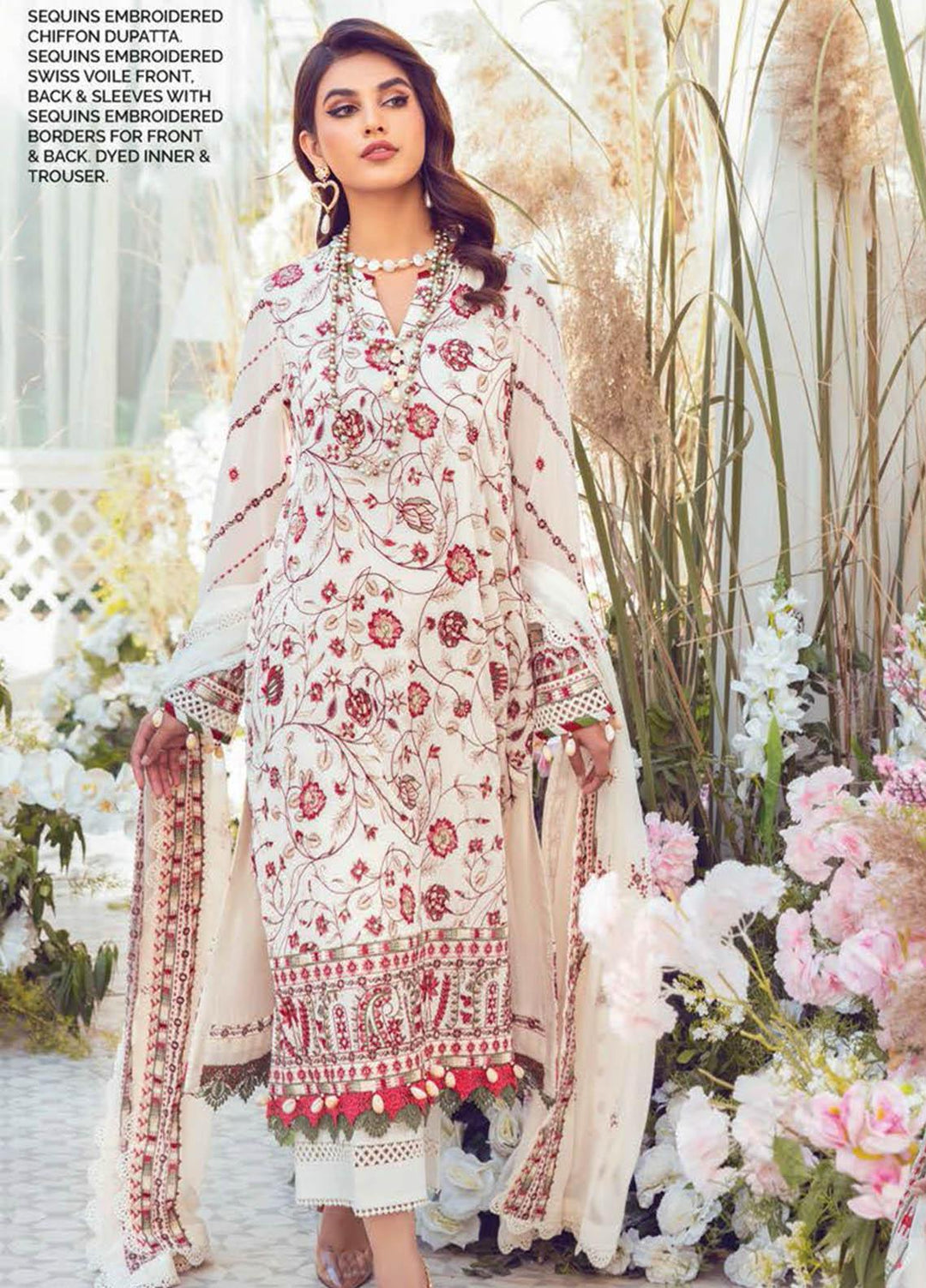Gul Ahmed Embroidered Lawn Suits Unstitched 3 Piece GA23PS LSV-32001 - Summer Collection