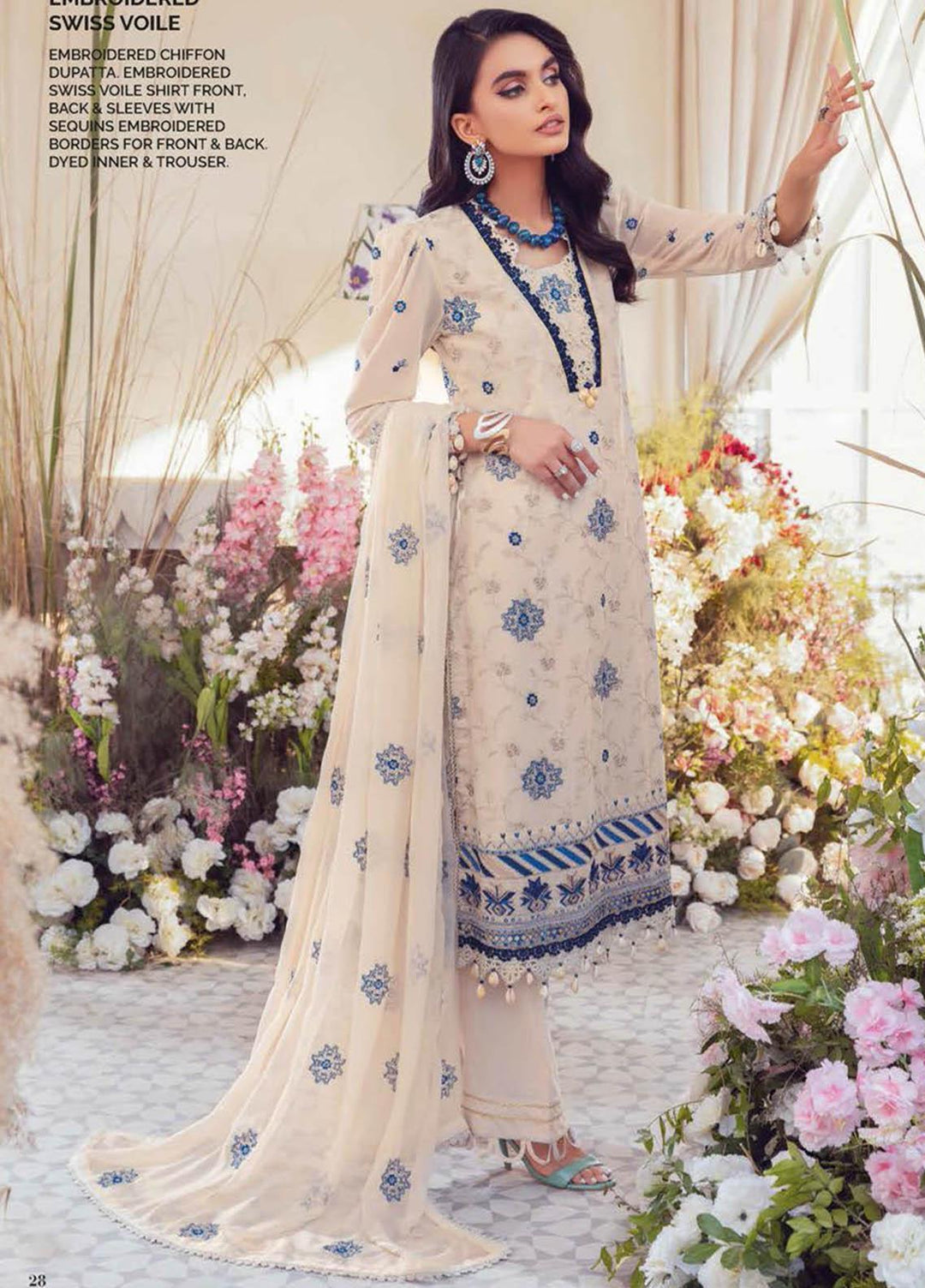 Gul Ahmed Embroidered Lawn Suits Unstitched 3 Piece GA23PS LSV-32008 - Summer Collection