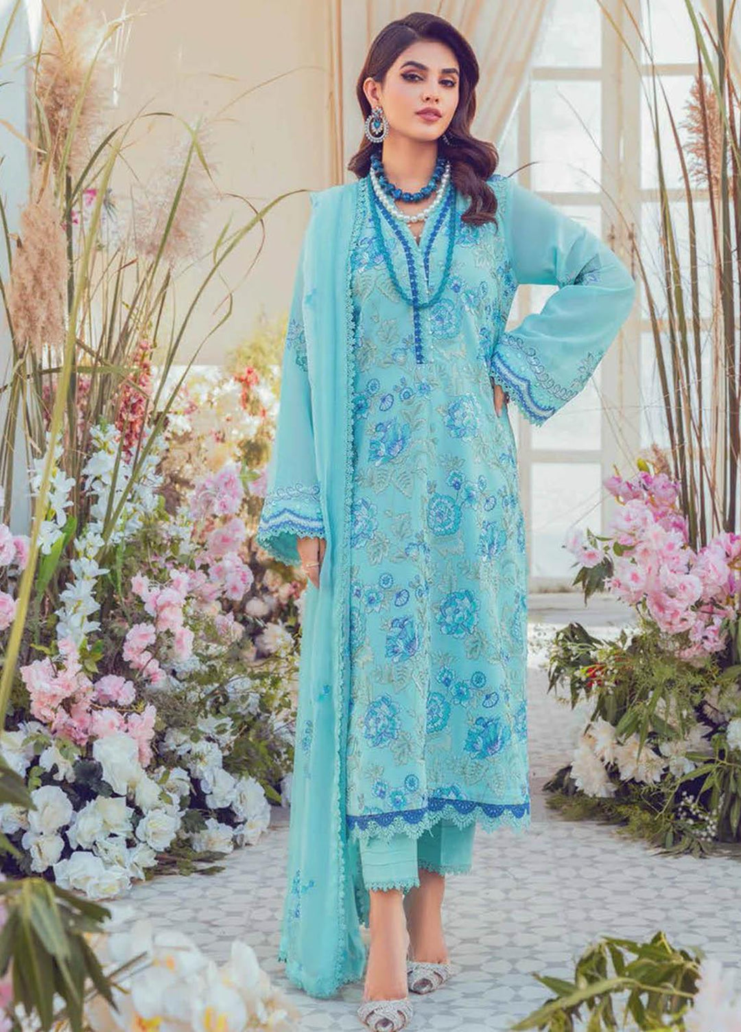 Gul Ahmed Embroidered Lawn Suits Unstitched 3 Piece GA23PS LSV-32011 - Summer Collection