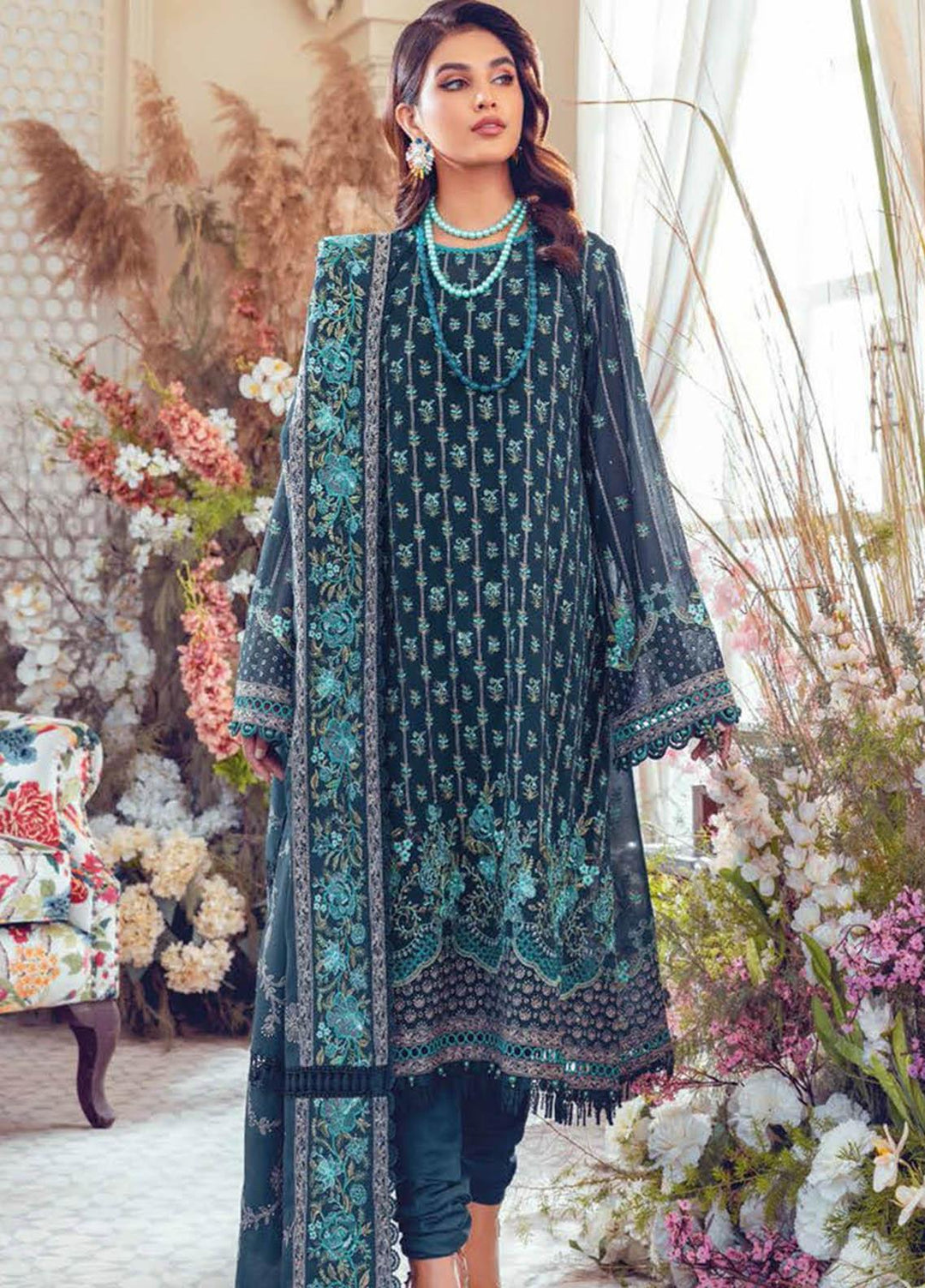 Gul Ahmed Embroidered Lawn Suits Unstitched 3 Piece GA23PS LSV-32022 - Summer Collection