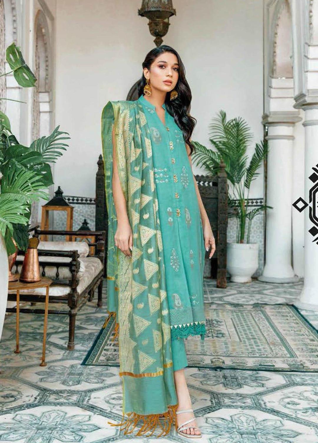 Gul Ahmed Embroidered Lawn Suits Unstitched 3 Piece GA23PS MJ-32003 - Summer Collection