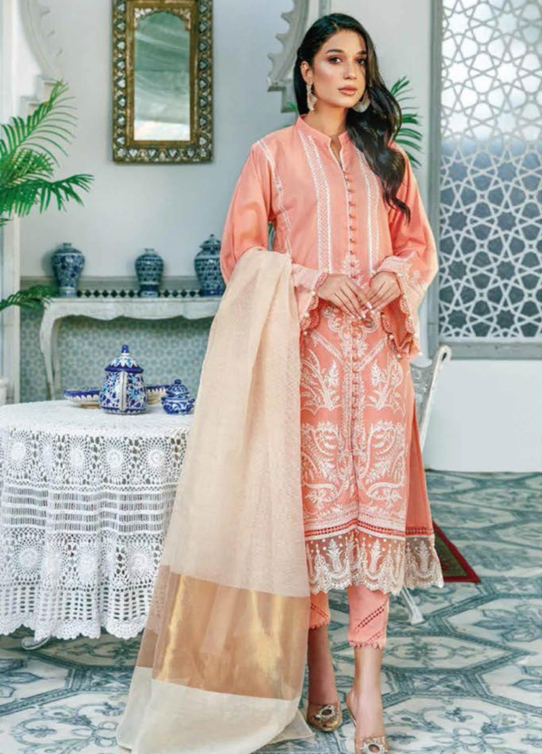 Gul Ahmed Embroidered Lawn Suits Unstitched 3 Piece GA23PS MJ-32031 - Summer Collection