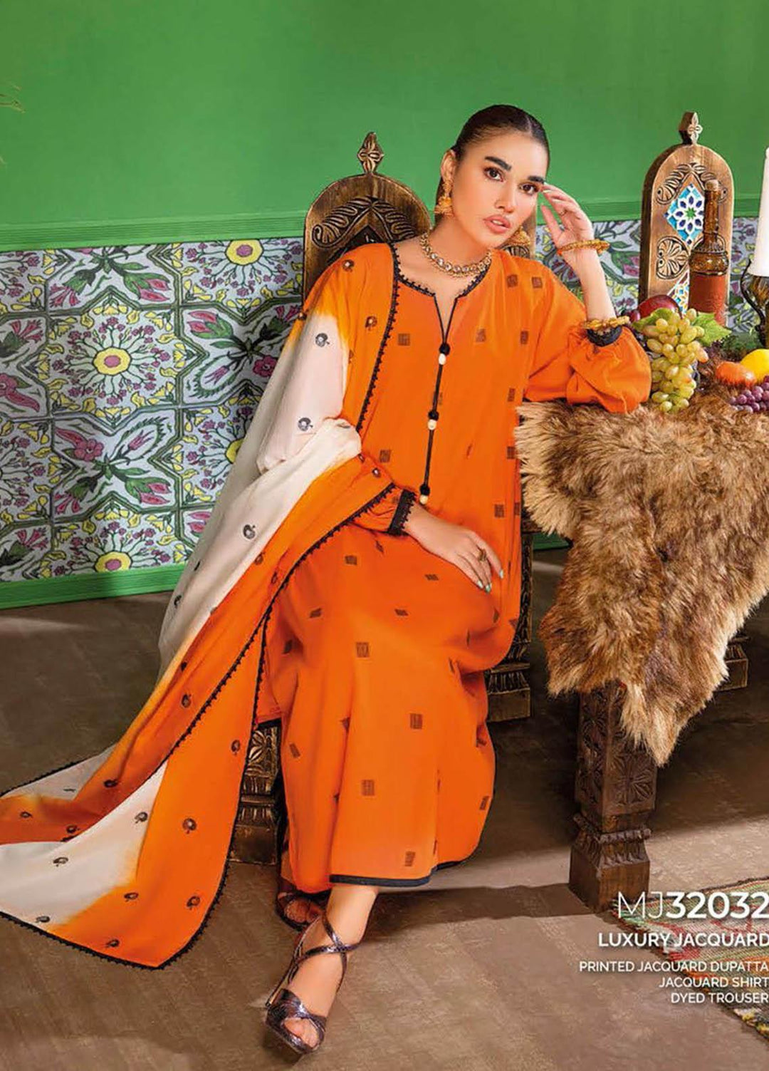 Gul Ahmed Embroidered Lawn Suits Unstitched 3 Piece GA23PS MJ-32032 - Summer Collection