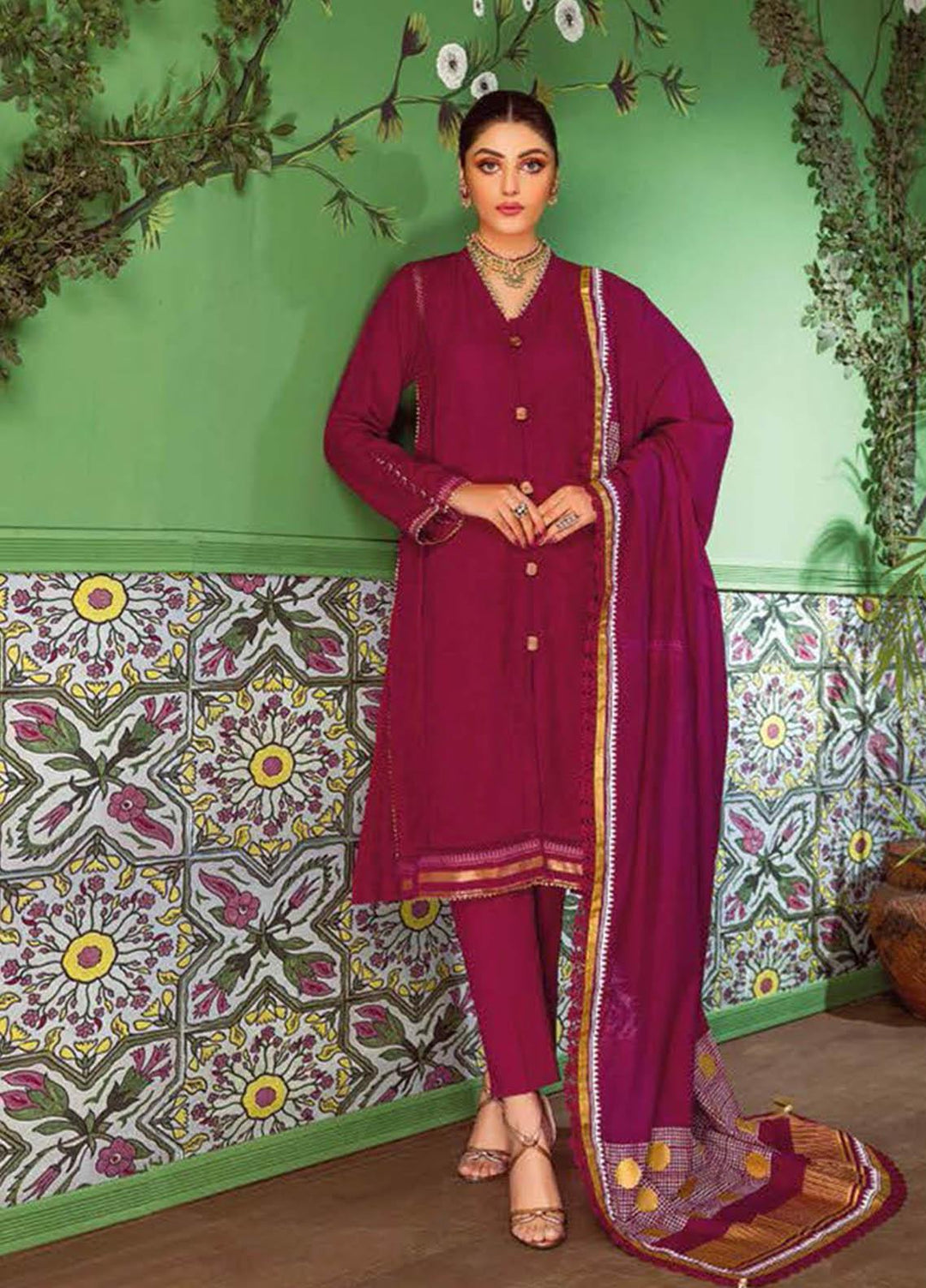 Gul Ahmed Embroidered Lawn Suits Unstitched 3 Piece GA23PS MJ-32035 - Summer Collection