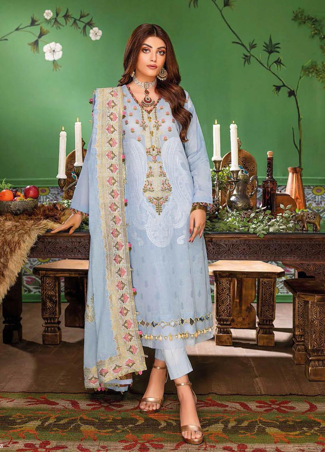 Gul Ahmed Embroidered Lawn Suits Unstitched 3 Piece GA23PS MJ-32038 - Summer Collection