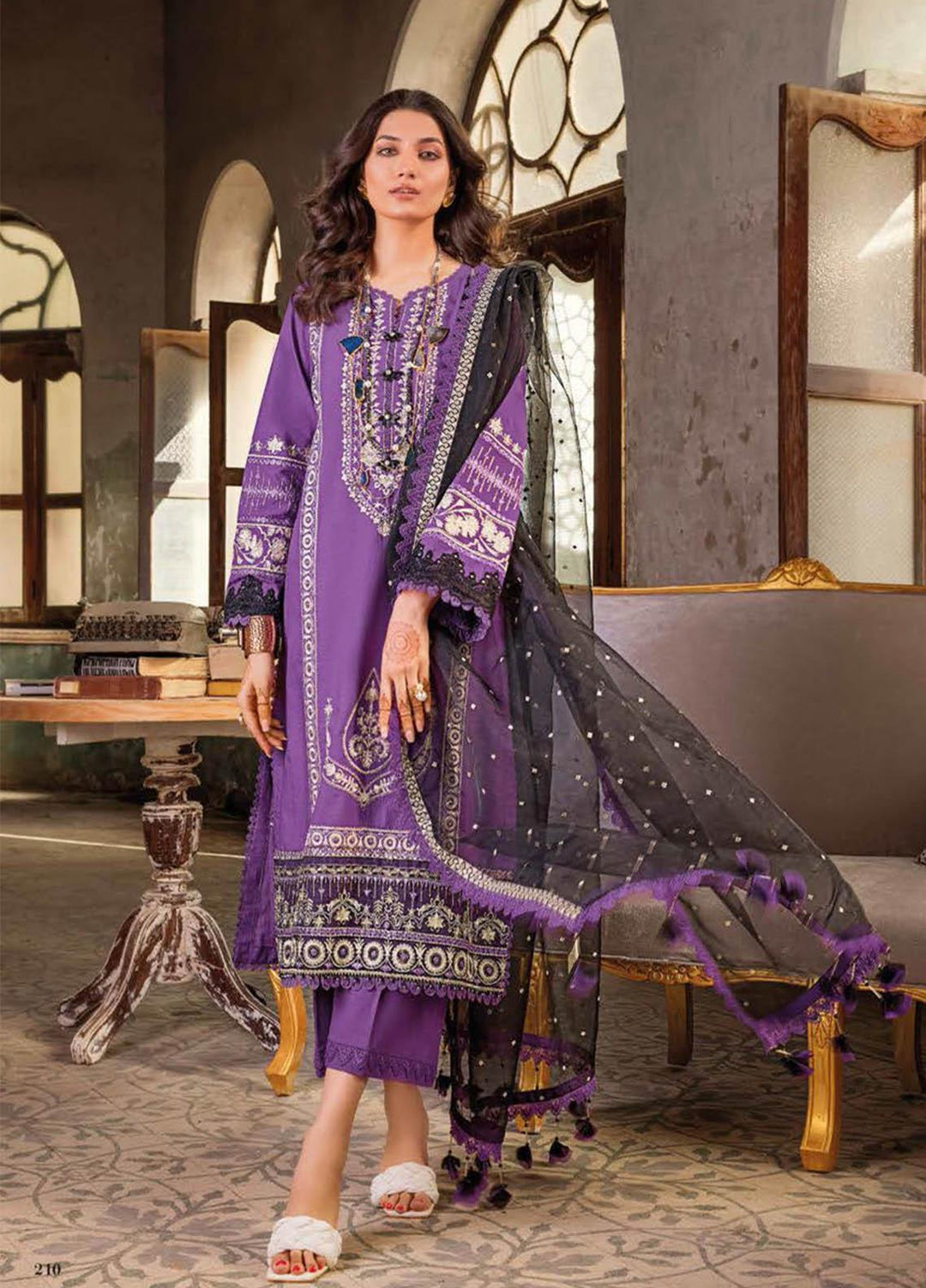 Gul Ahmed Embroidered Lawn Suits Unstitched 3 Piece GA23PS OG-32010 - Summer Collection