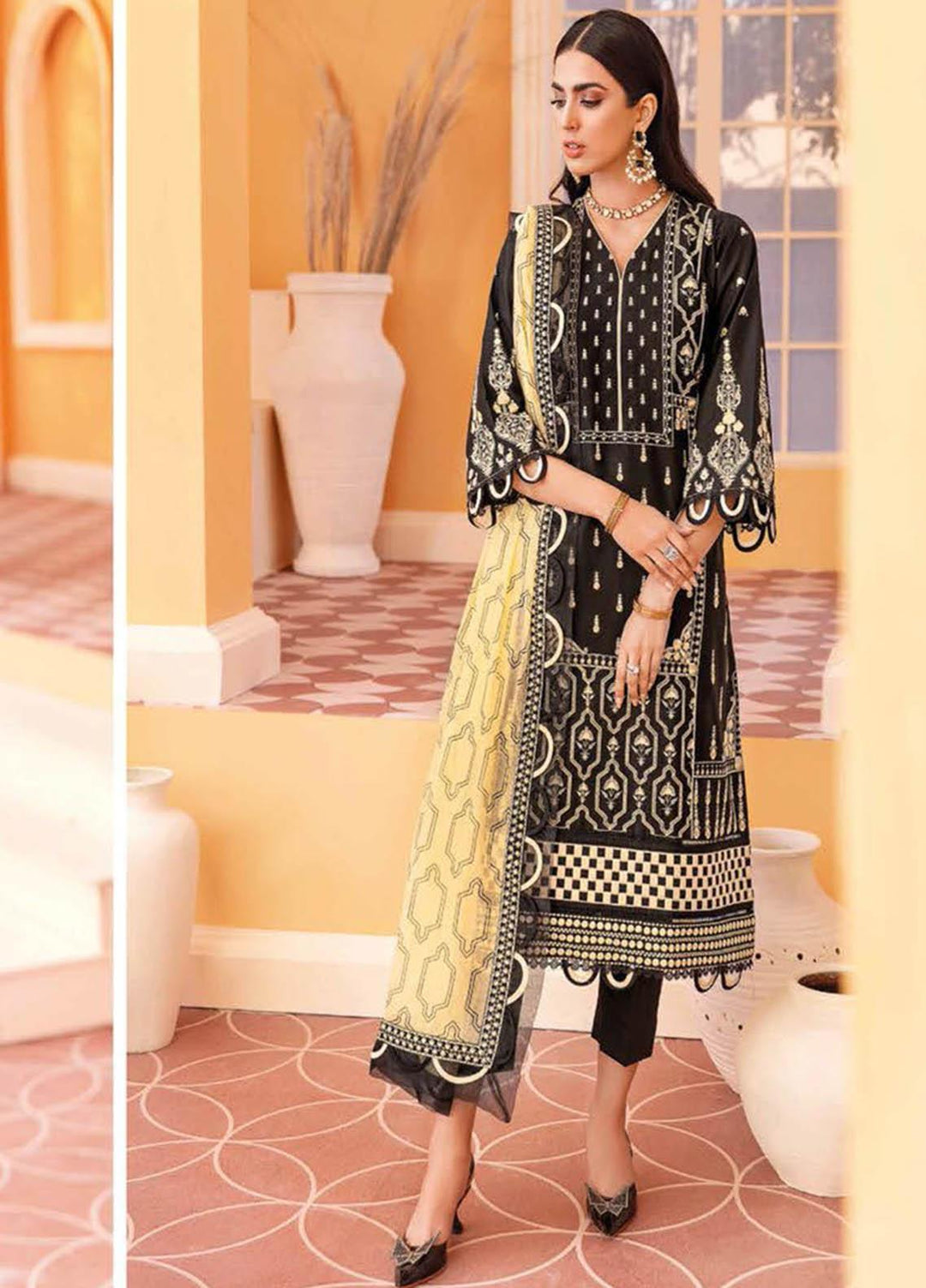 Gul Ahmed Embroidered Lawn Suits Unstitched 3 Piece GA23PS PM-22004 - Summer Collection