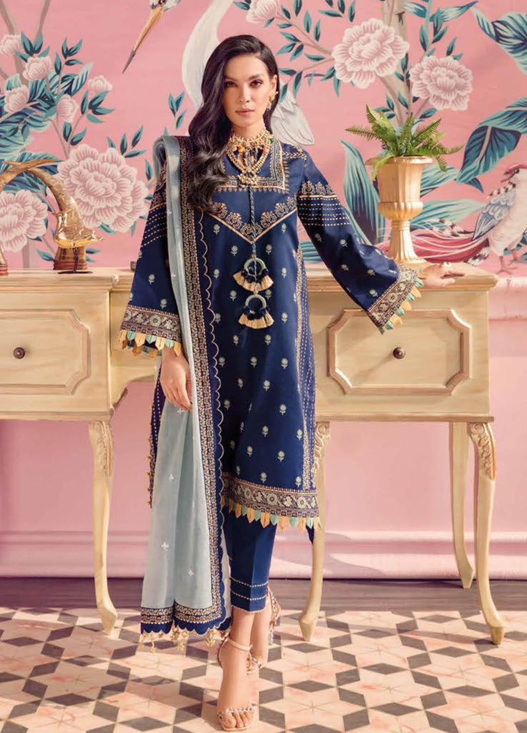 Gul Ahmed Embroidered Lawn Suits Unstitched 3 Piece GA23PS PM-22007 - Summer Collection