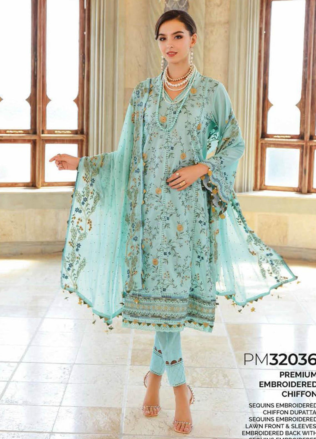 Gul Ahmed Embroidered Lawn Suits Unstitched 3 Piece GA23PS PM-32036 - Summer Collection